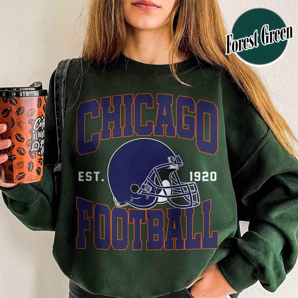 Unisex Chicago football vintage crewneck sweatshirt for men and women