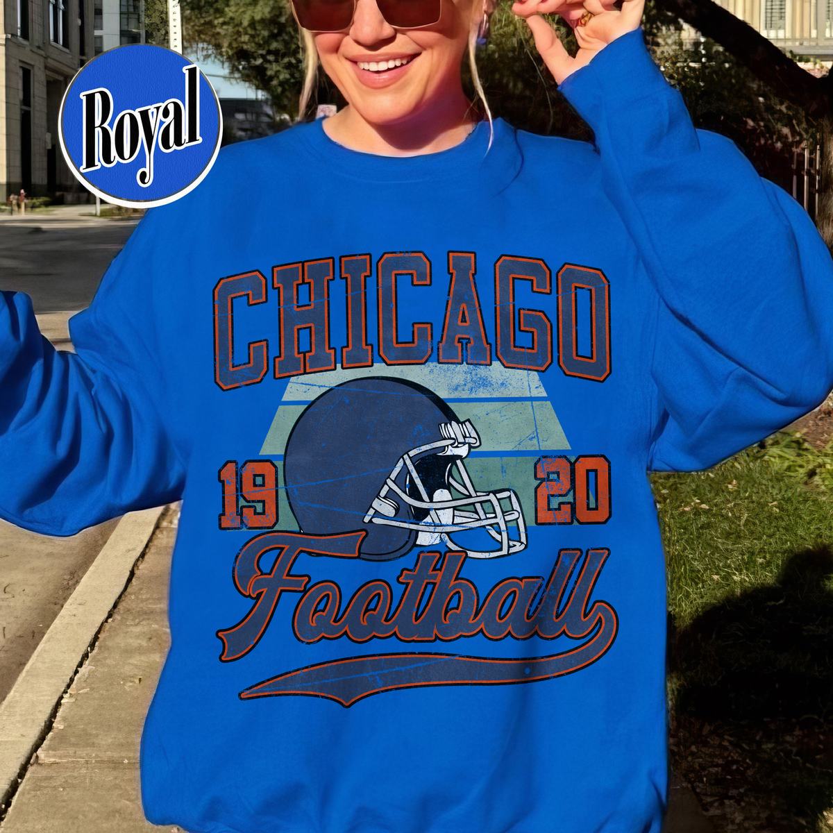 Unisex Chicago football vintage crewneck sweatshirt for men and women