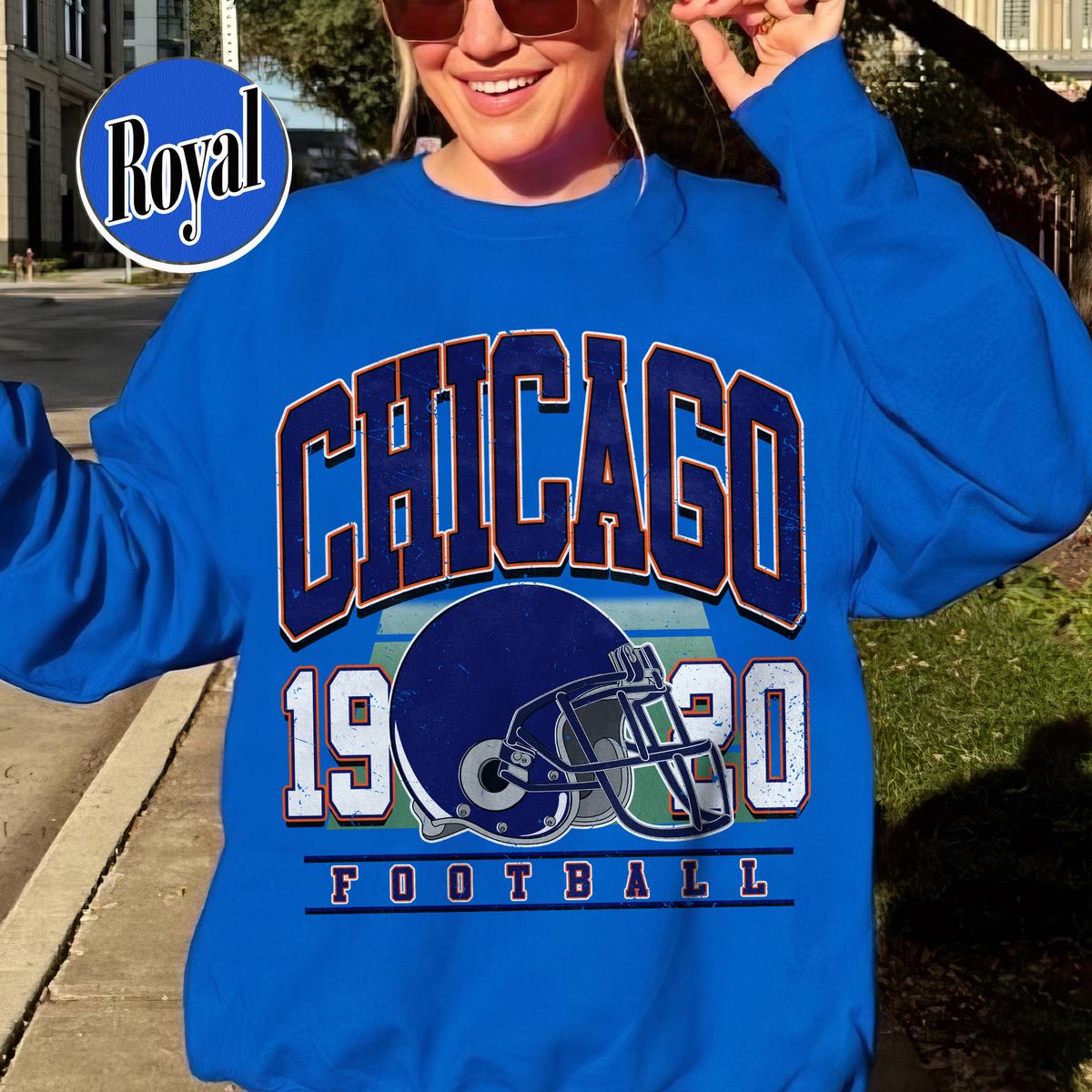Unisex Chicago football vintage crewneck sweatshirt for men and women