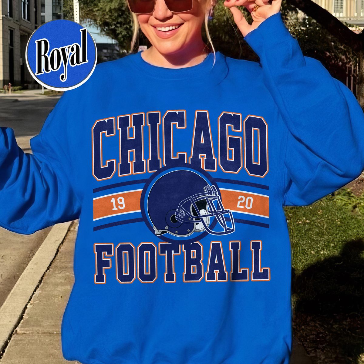 Unisex Chicago football vintage crewneck sweatshirt for men and women