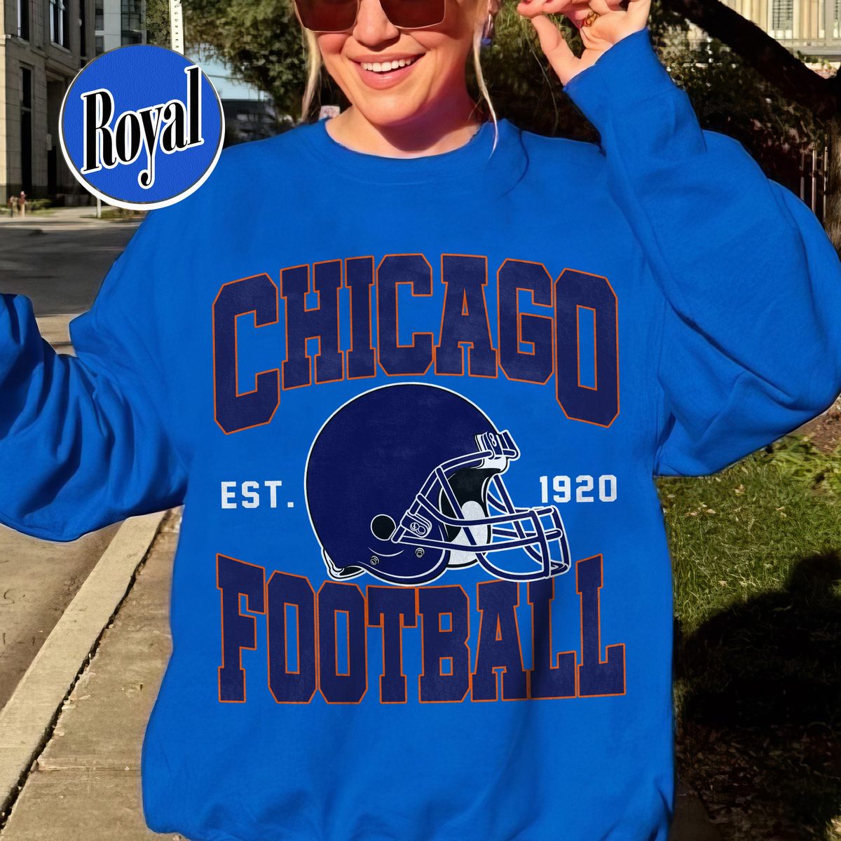 Unisex Chicago football vintage crewneck sweatshirt for men and women