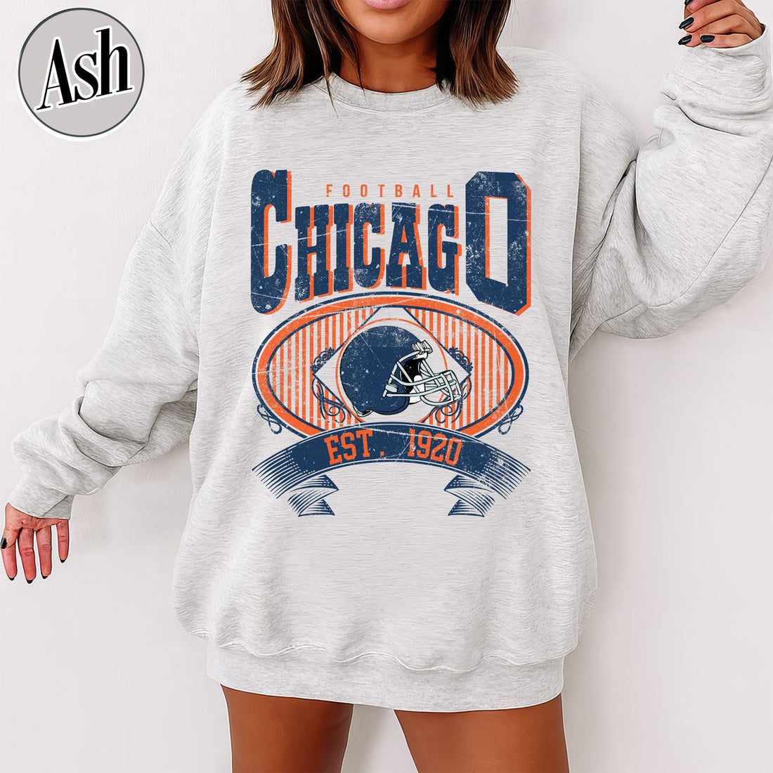 Unisex Chicago football vintage crewneck sweatshirt for men and women
