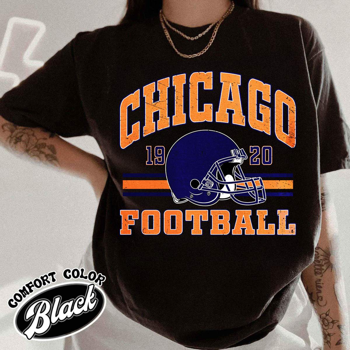 Unisex Chicago football vintage t-shirt for men and women