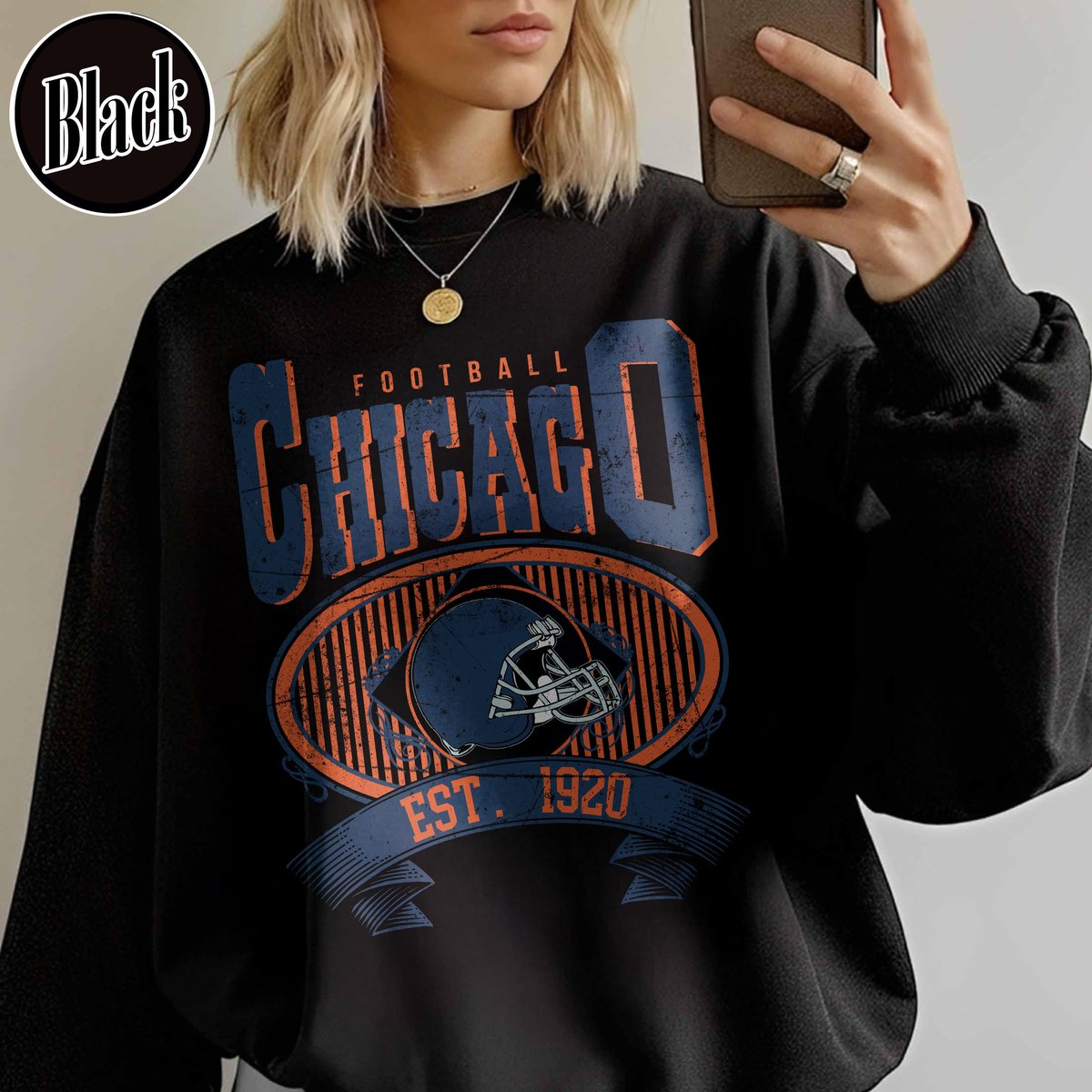 Unisex Chicago football vintage crewneck sweatshirt for men and women