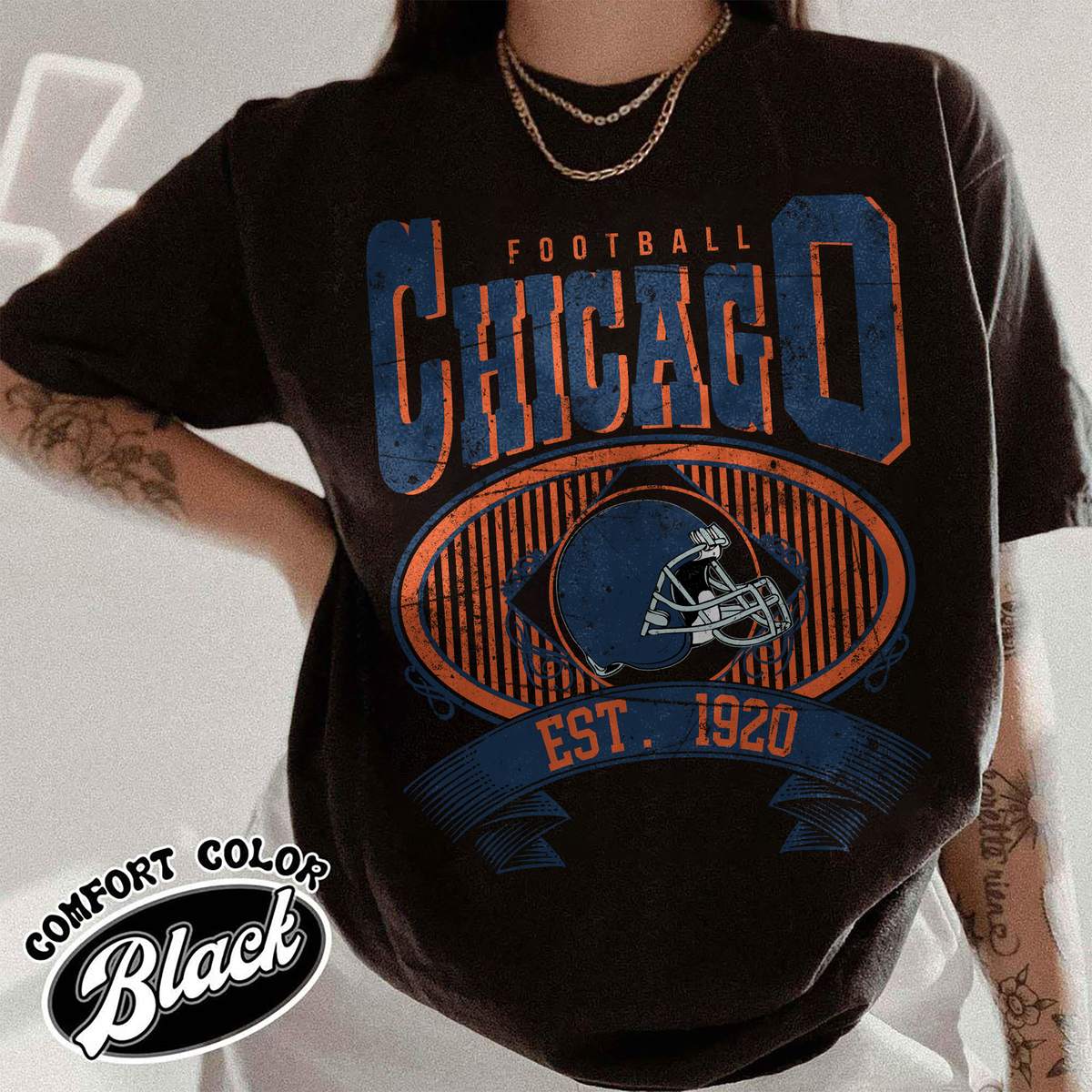 Unisex Chicago football vintage t-shirt for men and women