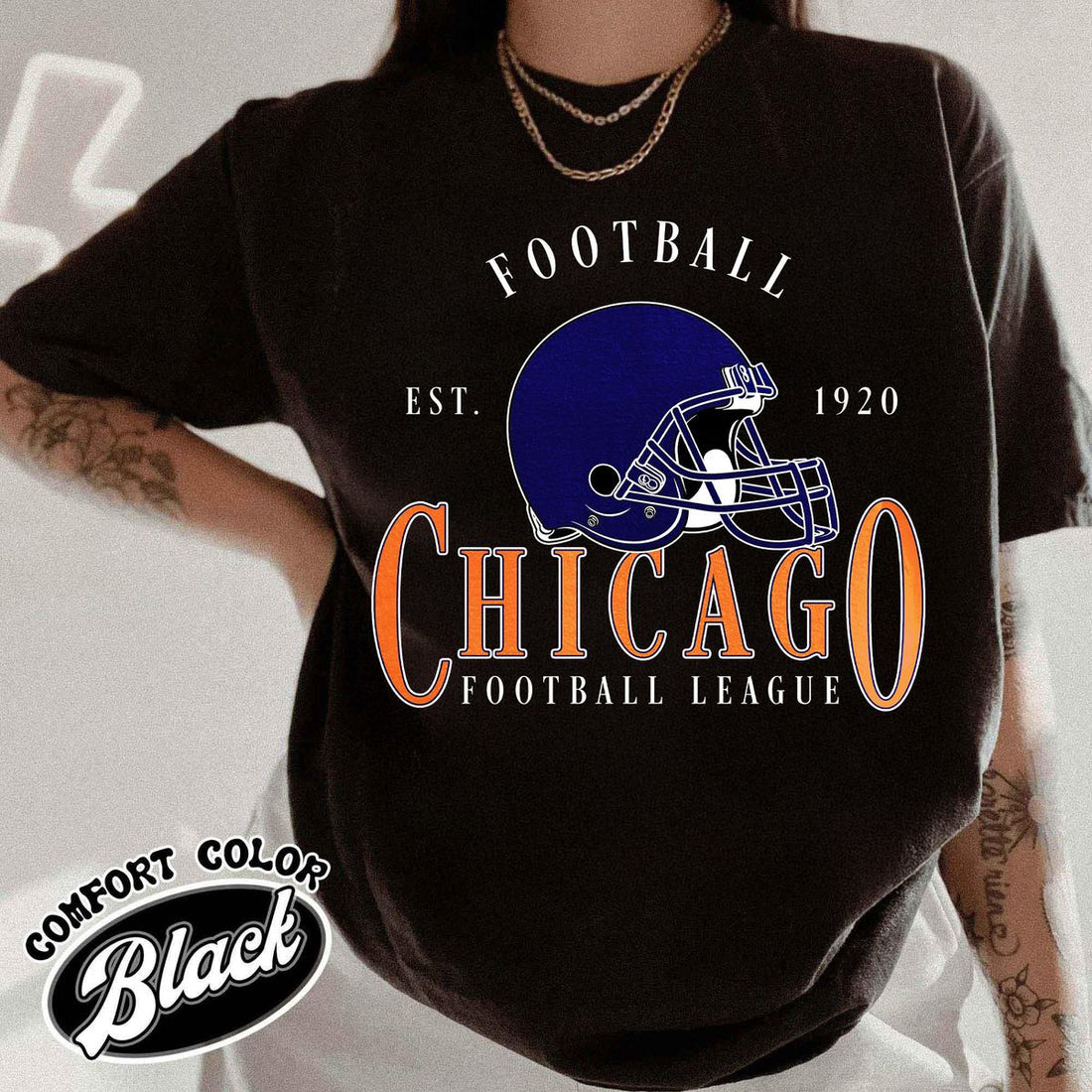 Unisex Chicago football vintage t-shirt for men and women