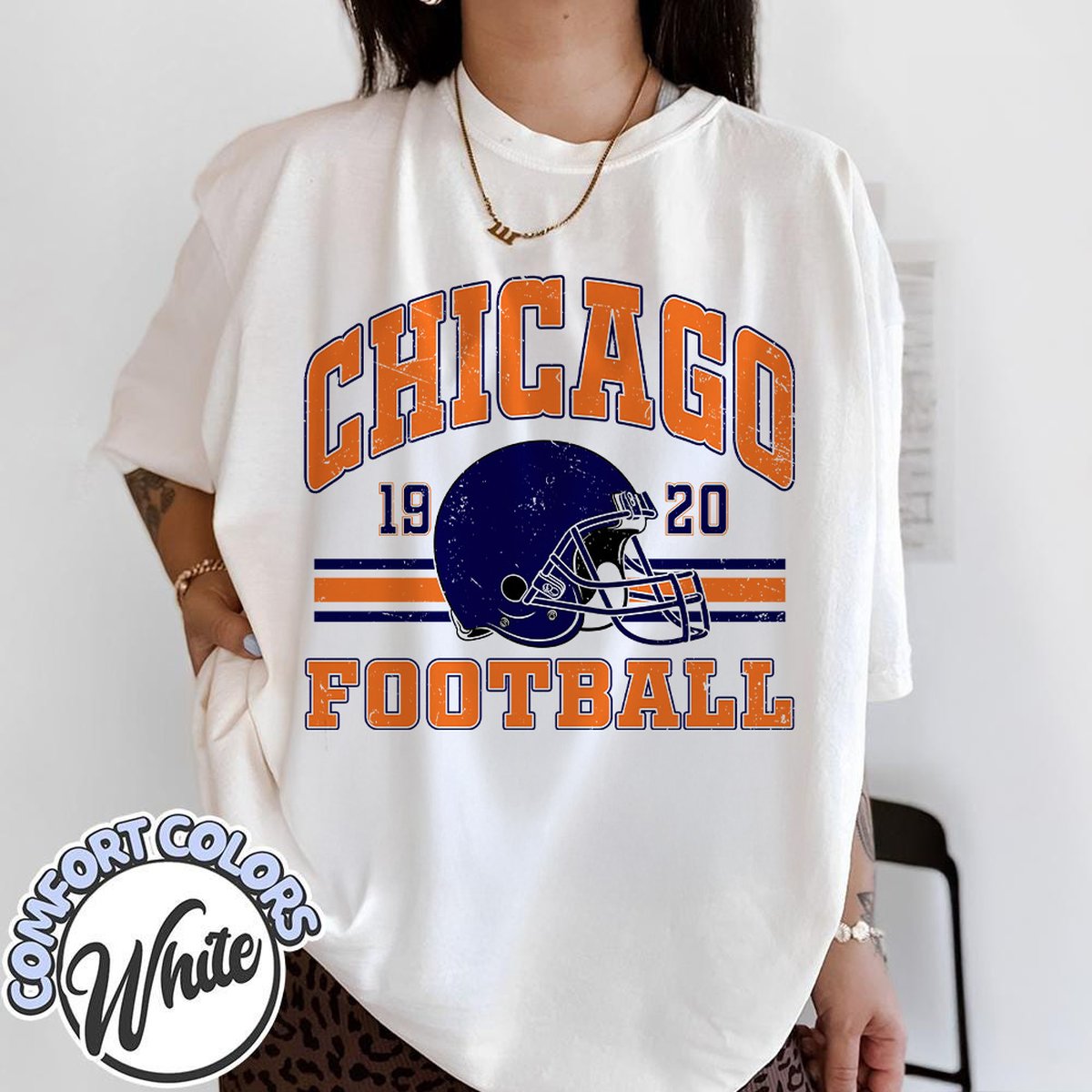 Unisex Chicago football vintage t-shirt for men and women