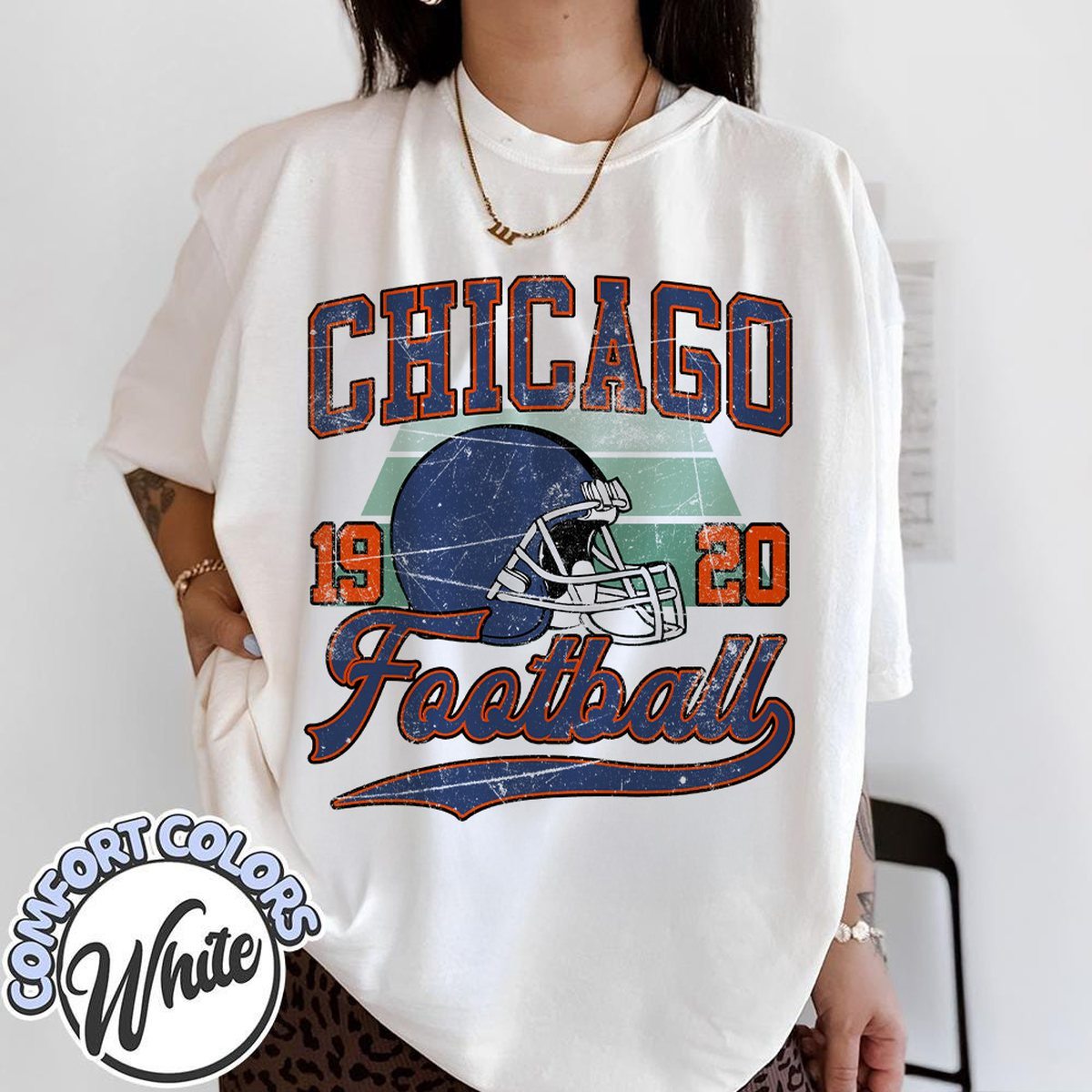 Unisex Chicago football vintage t-shirt for men and women