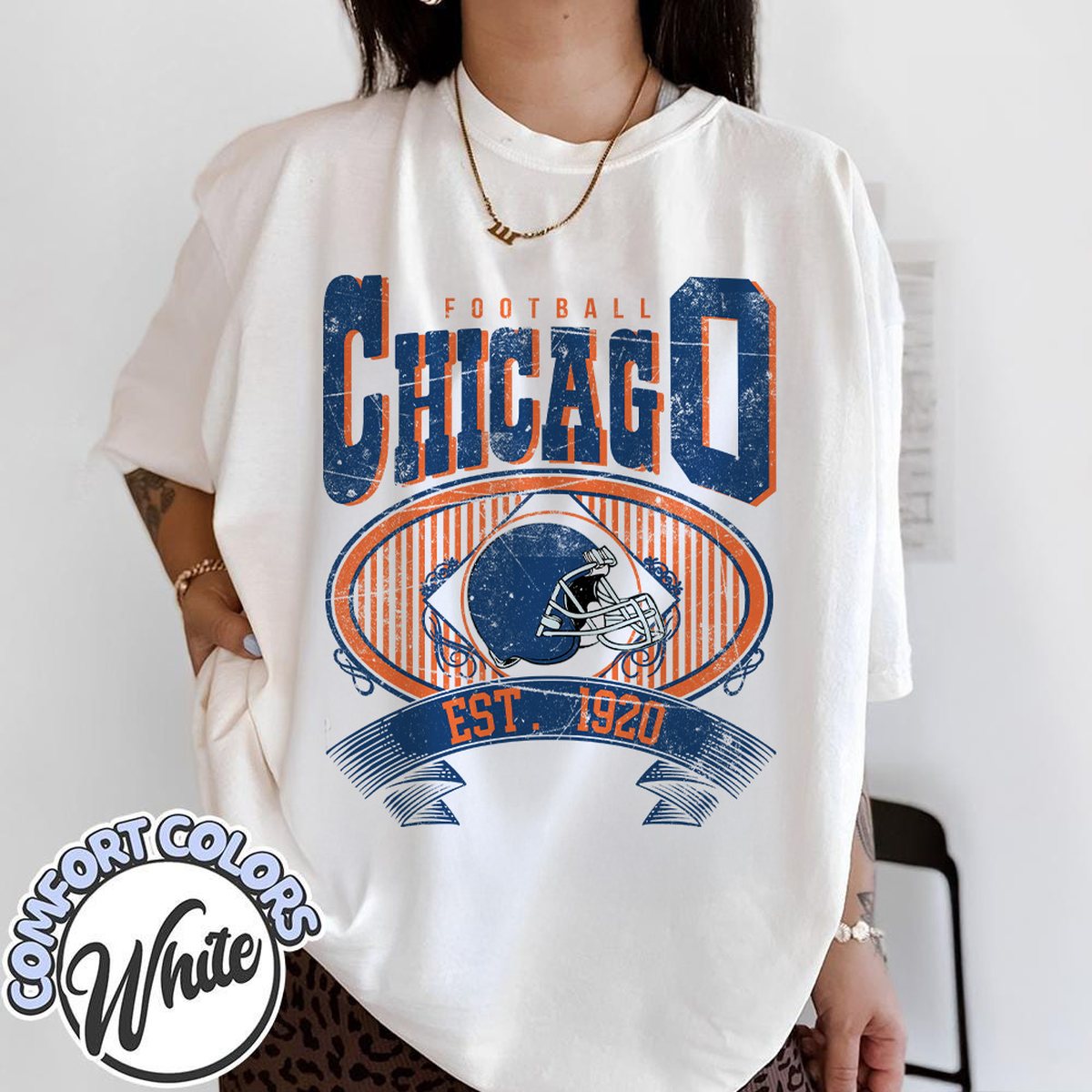 Unisex Chicago football vintage t-shirt for men and women