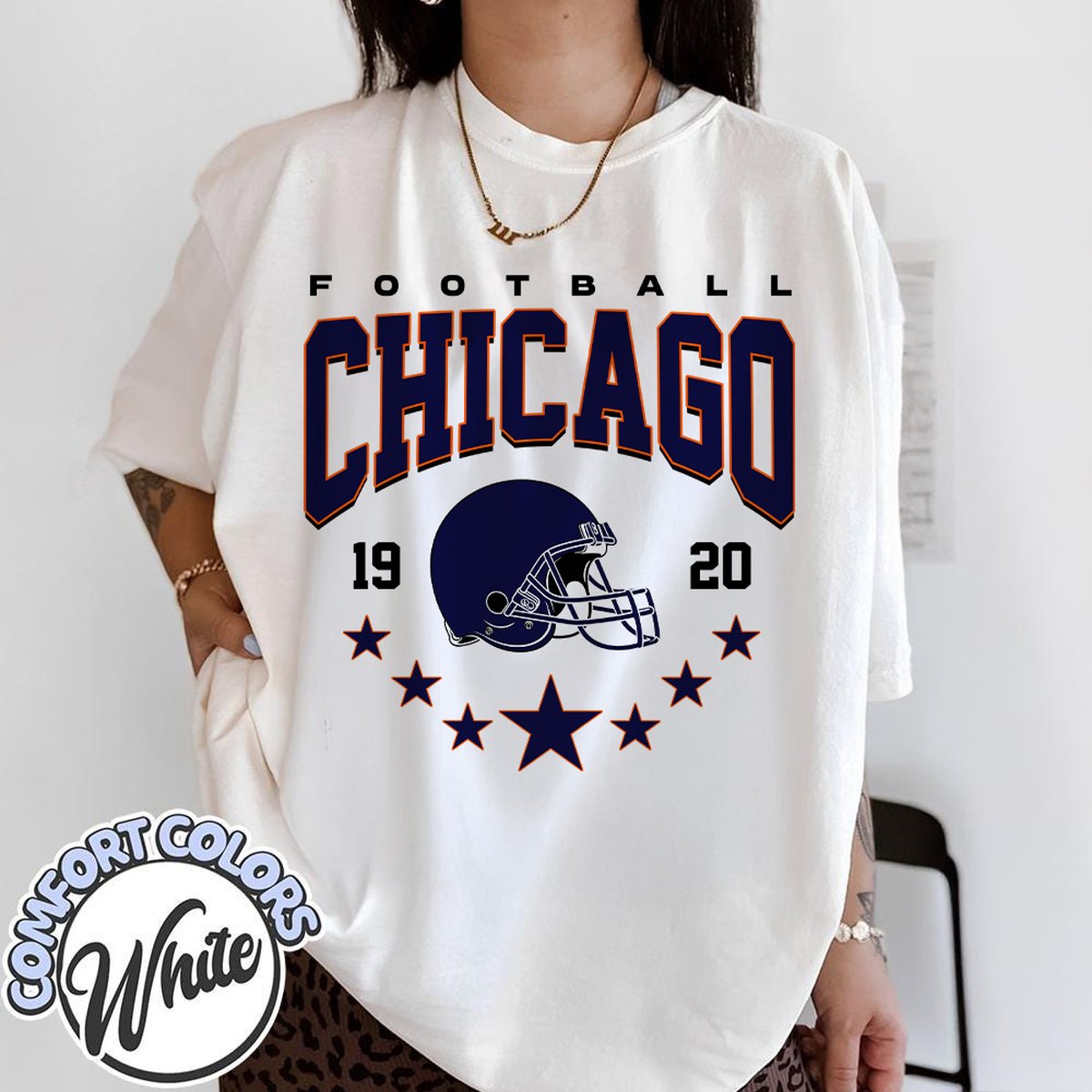 Unisex Chicago football vintage t-shirt for men and women