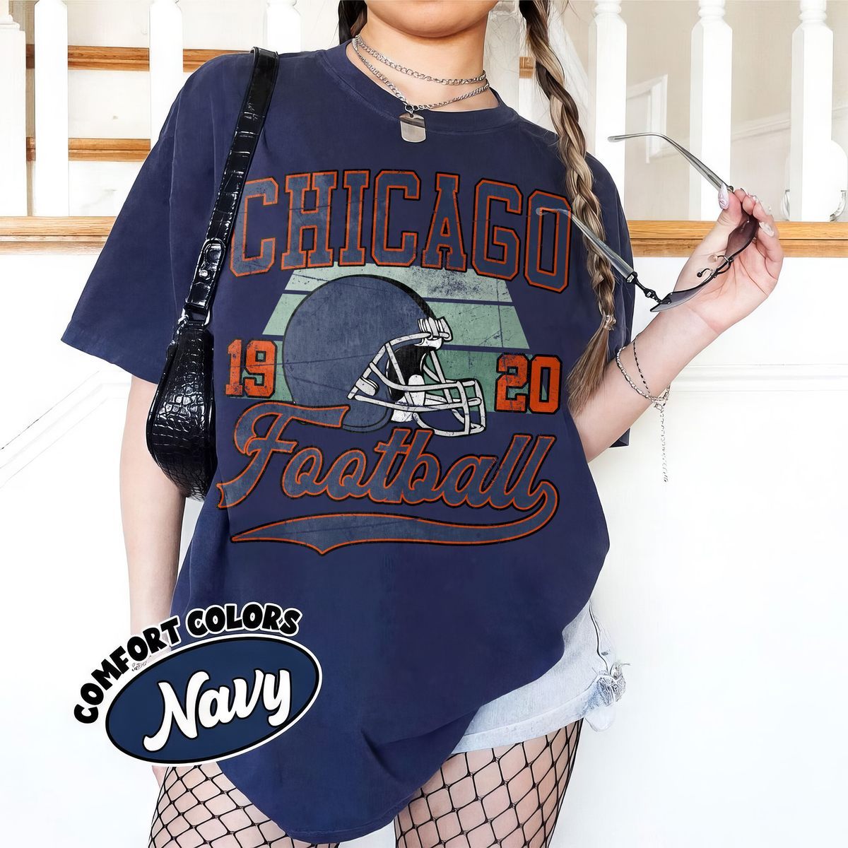 Unisex Chicago football vintage t-shirt for men and women