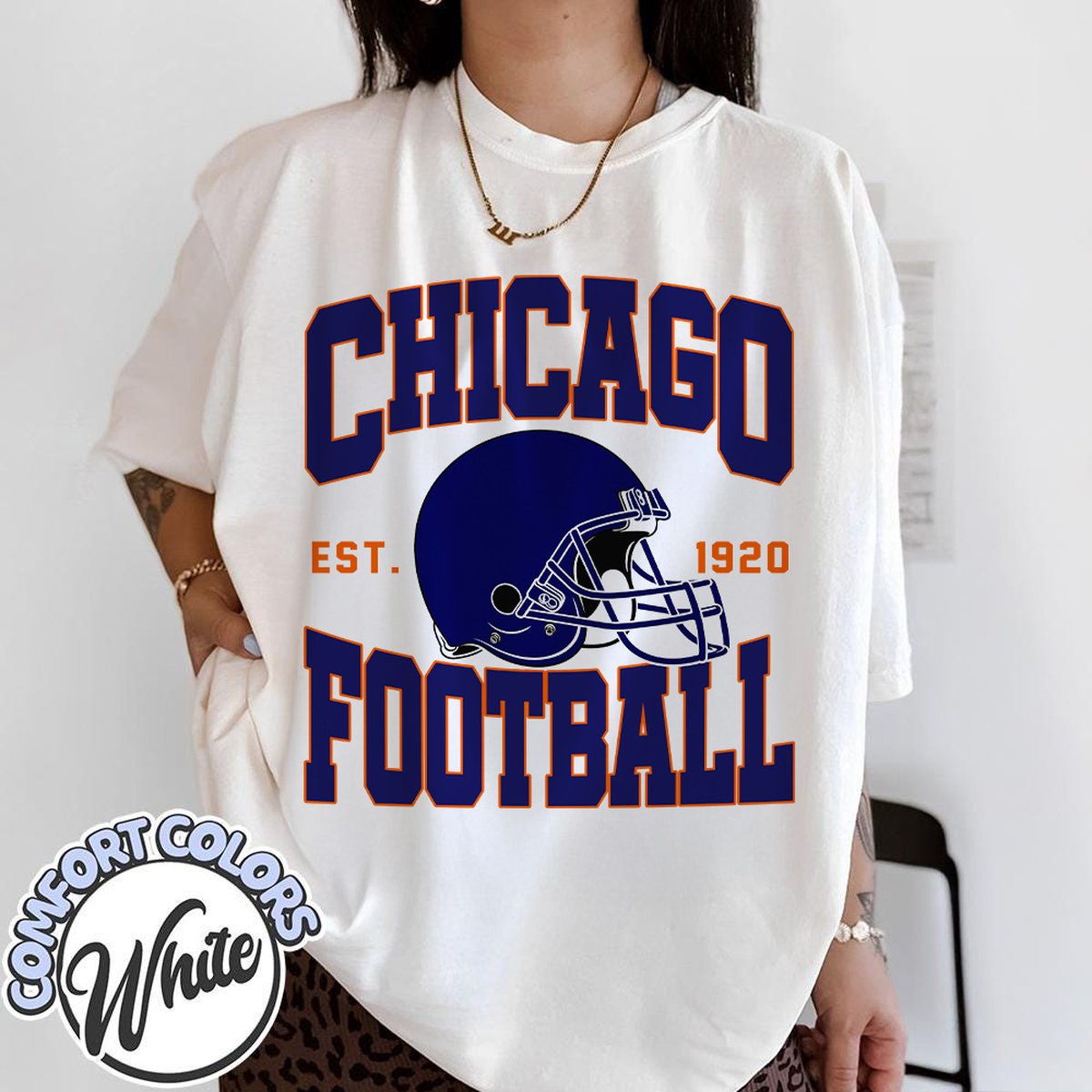 Unisex Chicago football vintage t-shirt for men and women