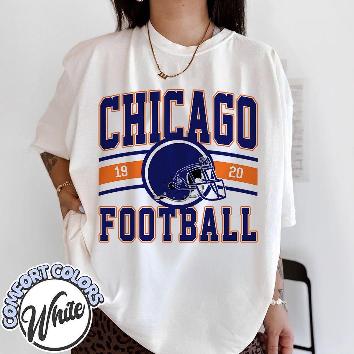 Unisex Chicago football vintage t-shirt for men and women