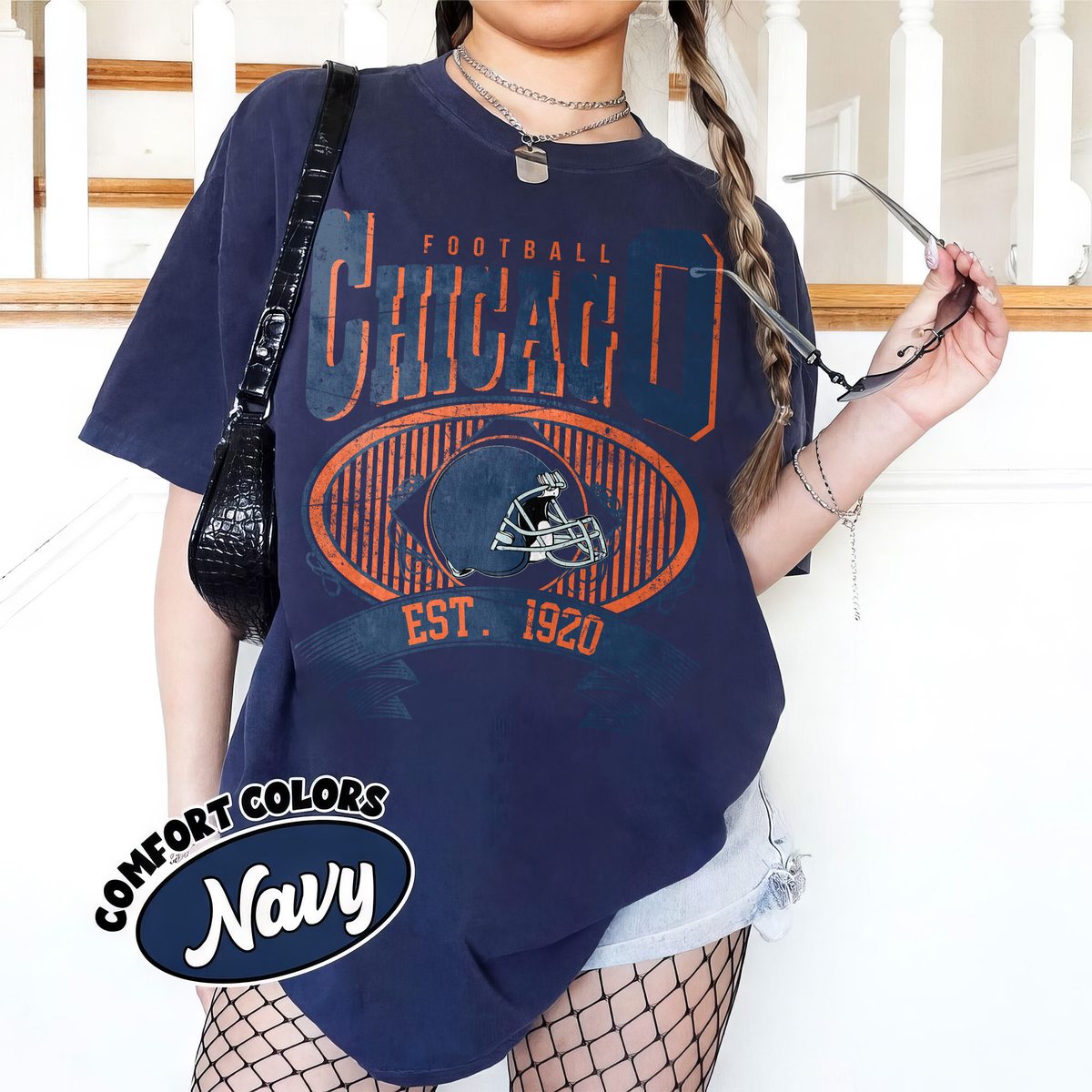 Unisex Chicago football vintage t-shirt for men and women