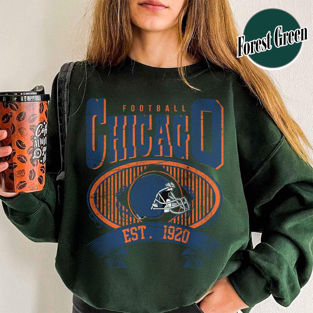 Unisex Chicago football vintage crewneck sweatshirt for men and women