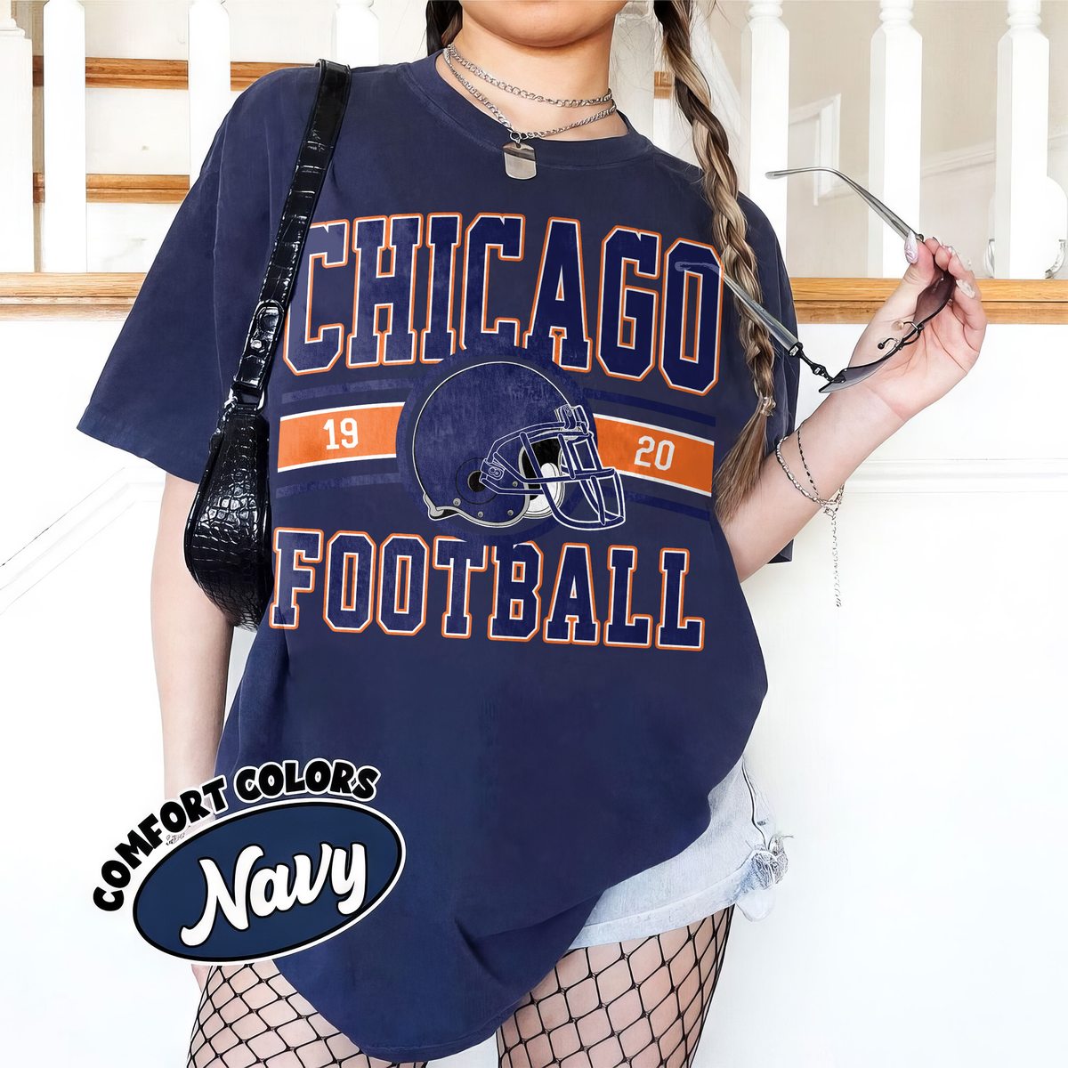 Unisex Chicago football vintage t-shirt for men and women