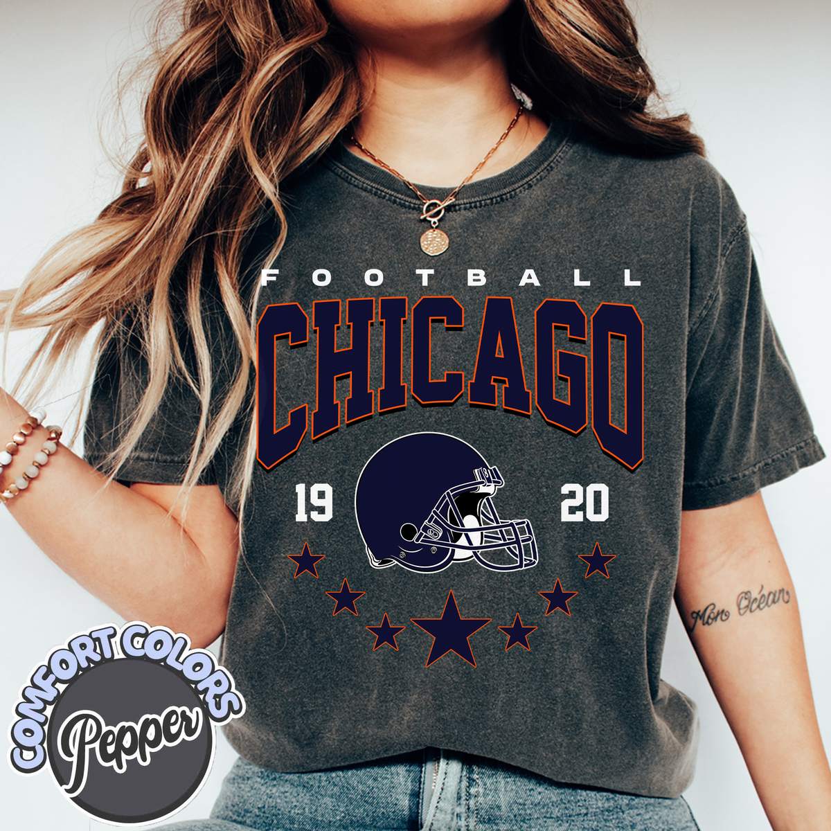 Unisex Chicago football vintage t-shirt for men and women