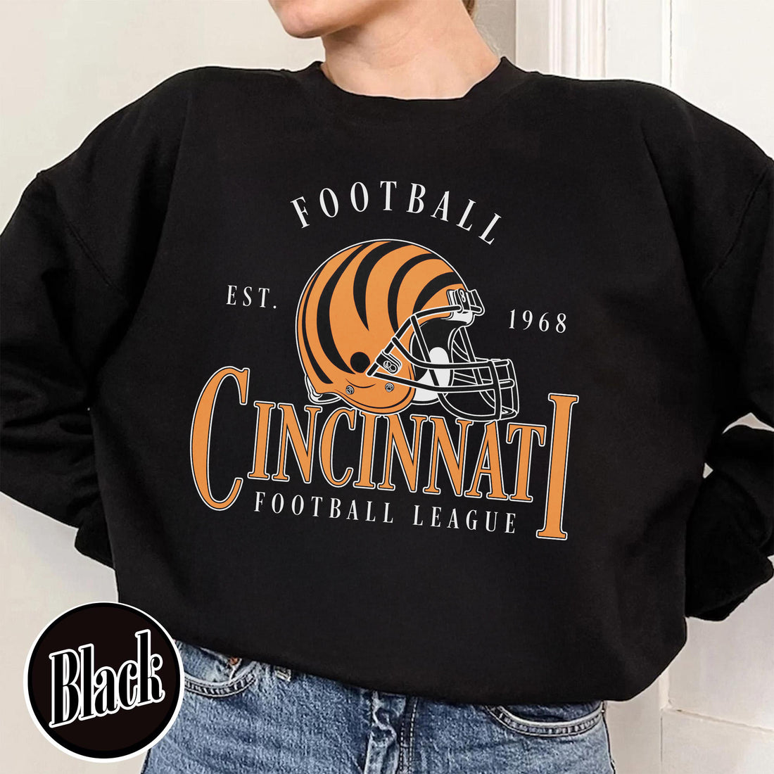 Unisex Cincinnati football vintage crewneck sweatshirt for men and women