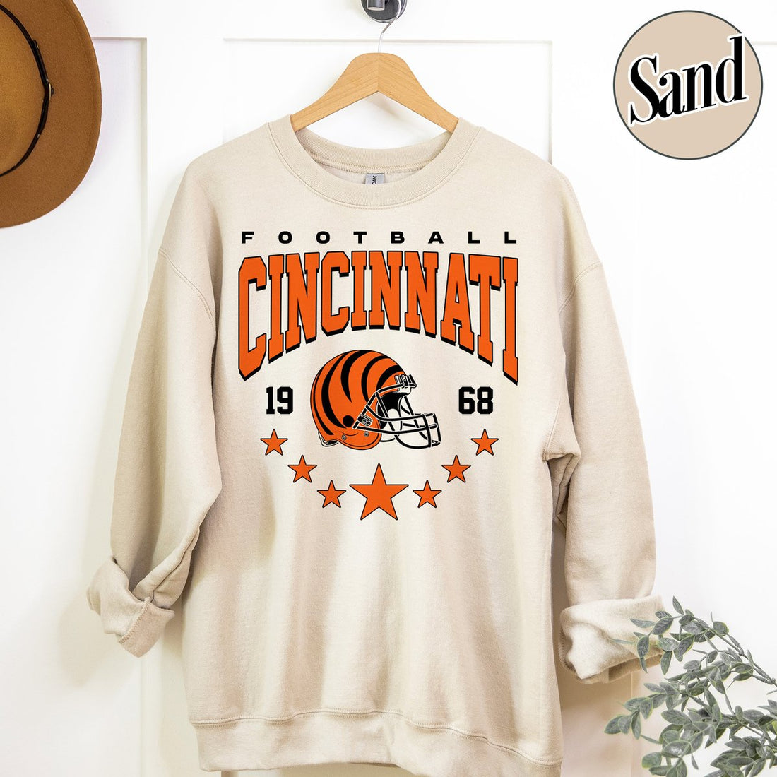 Unisex Cincinnati football vintage crewneck sweatshirt for men and women