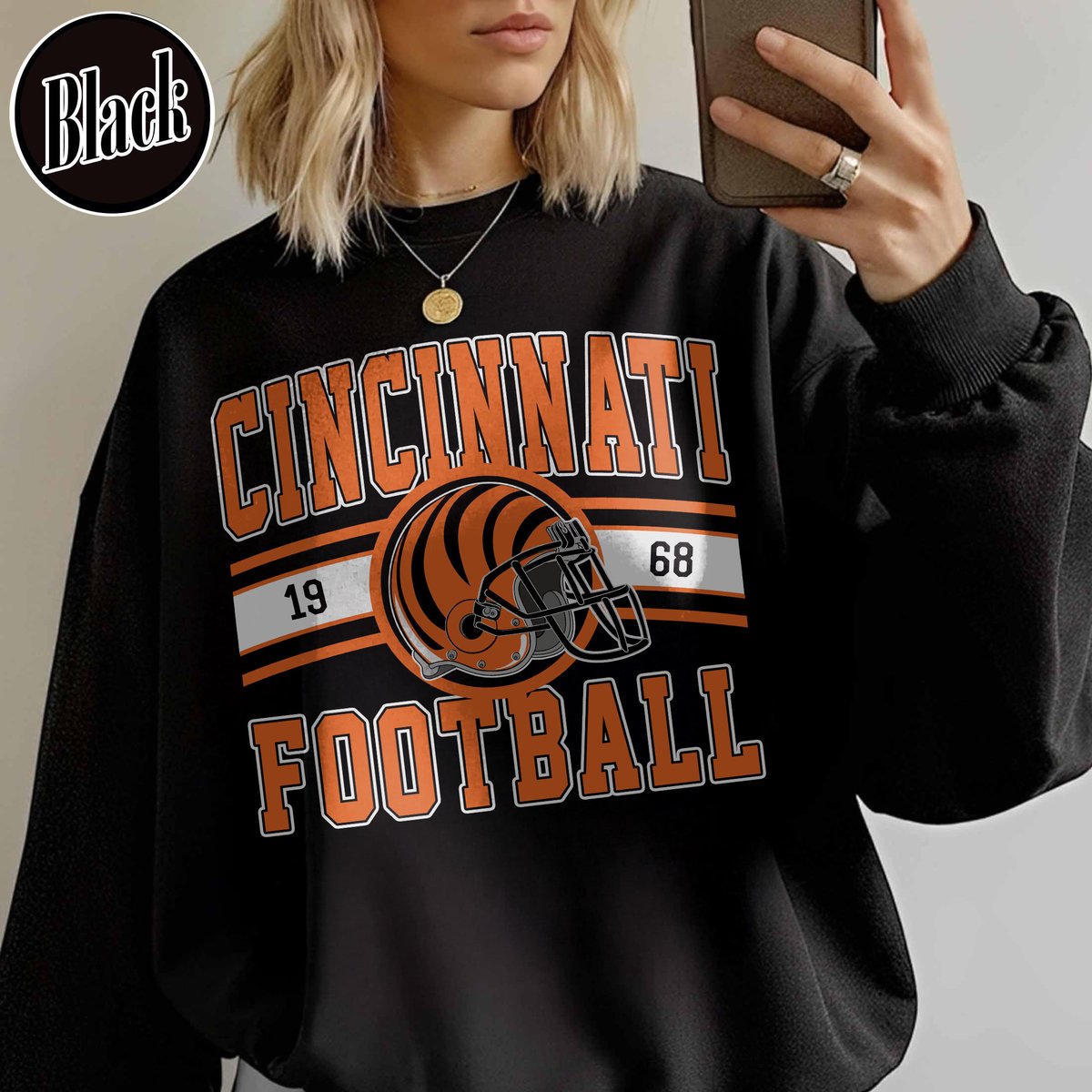 Unisex Cincinnati football vintage crewneck sweatshirt for men and women