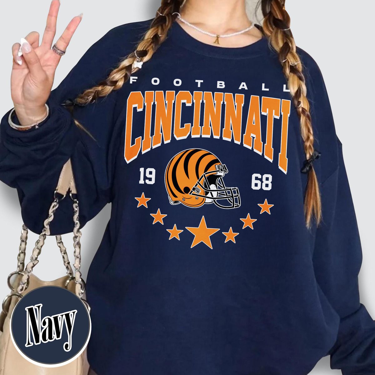 Unisex Cincinnati football vintage crewneck sweatshirt for men and women