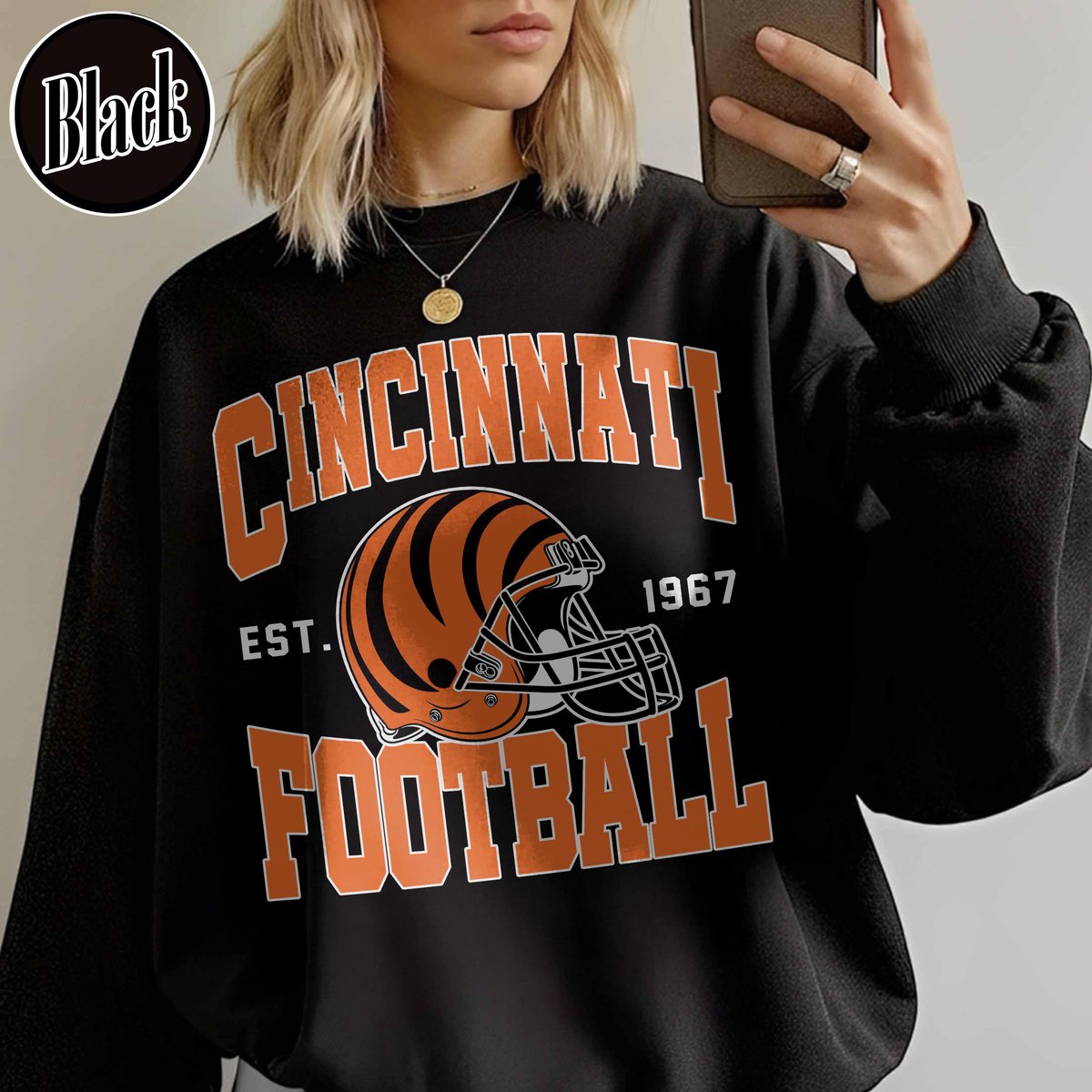 Unisex Cincinnati football vintage crewneck sweatshirt for men and women