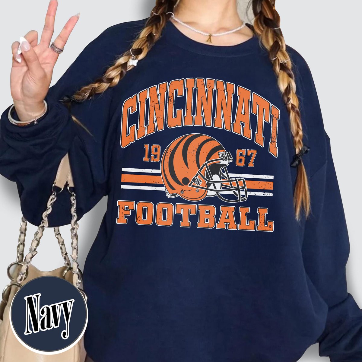 Unisex Cincinnati football vintage crewneck sweatshirt for men and women