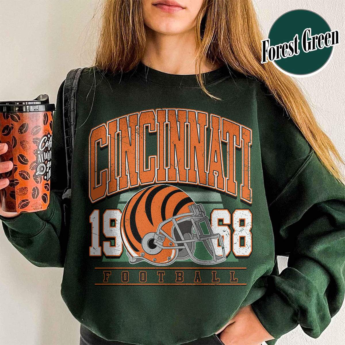 Unisex Cincinnati football vintage crewneck sweatshirt for men and women