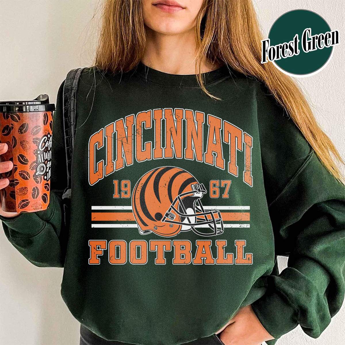 Unisex Cincinnati football vintage crewneck sweatshirt for men and women