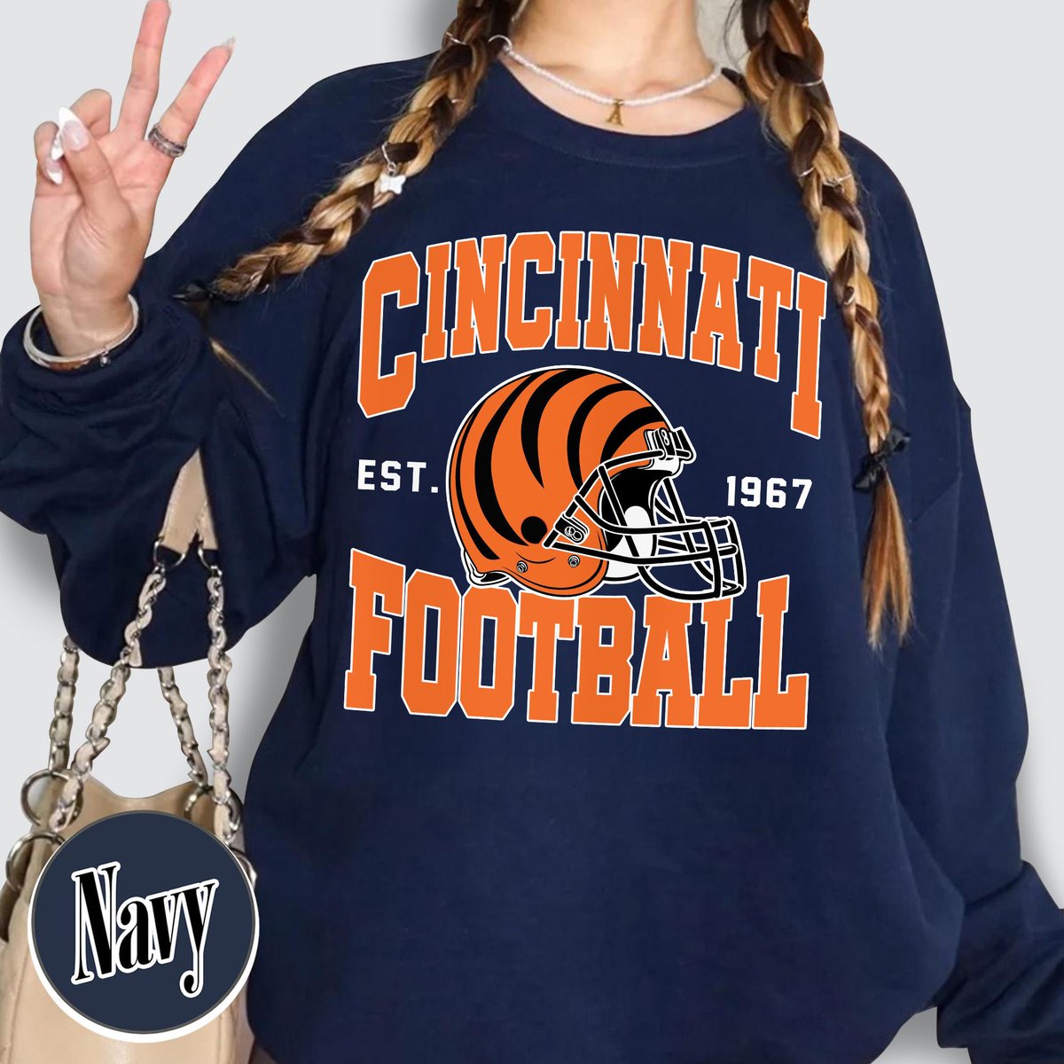 Unisex Cincinnati football vintage crewneck sweatshirt for men and women