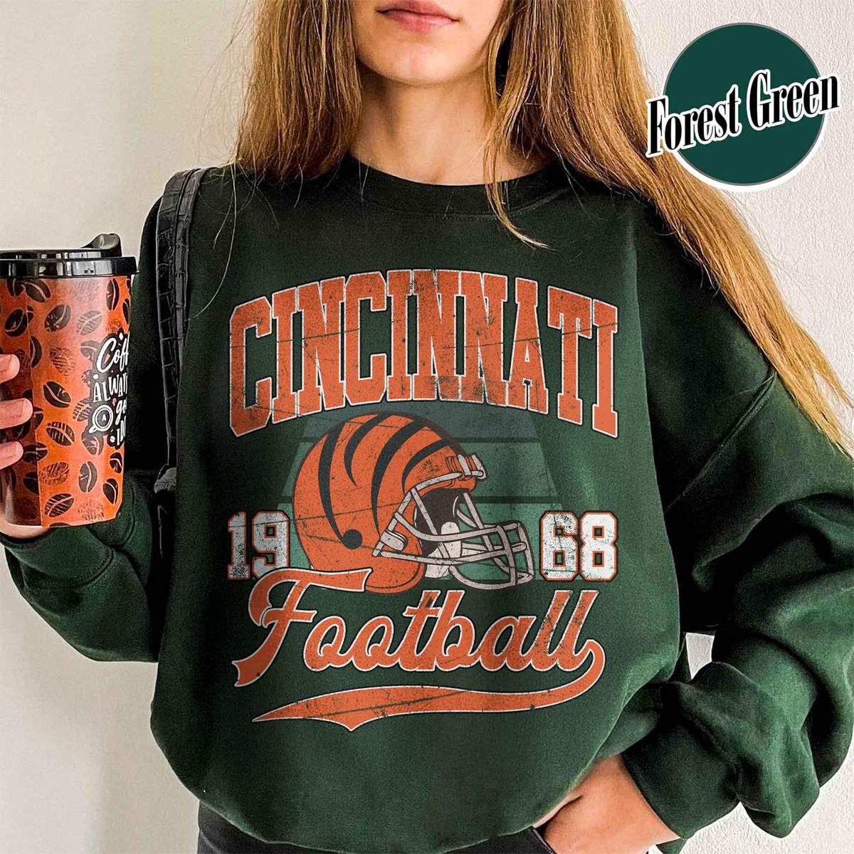 Unisex Cincinnati football vintage crewneck sweatshirt for men and women
