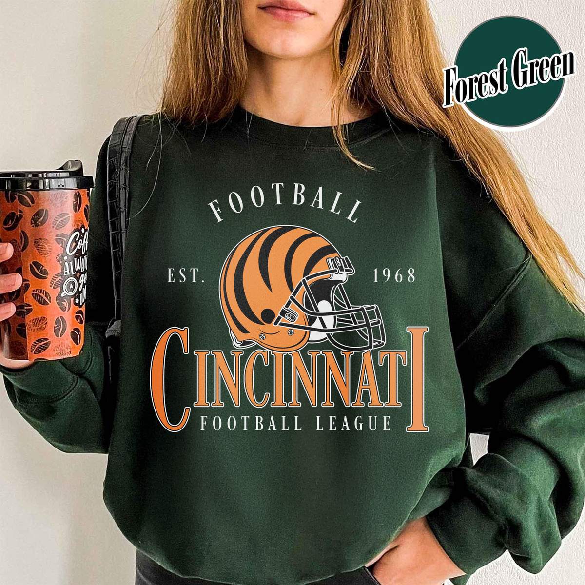 Unisex Cincinnati football vintage crewneck sweatshirt for men and women