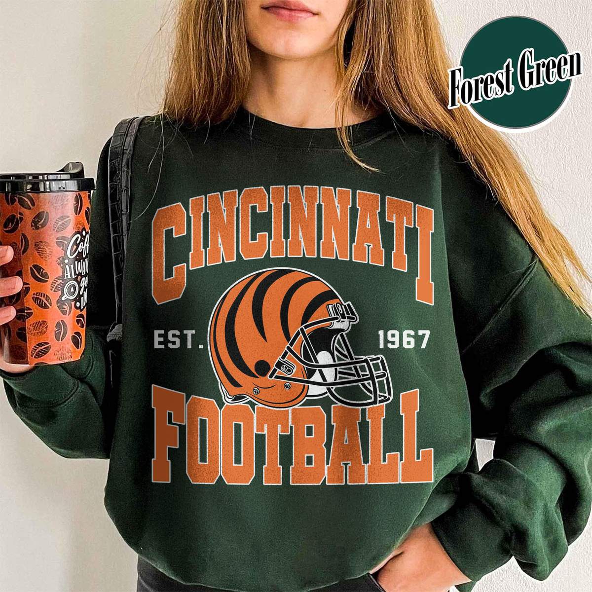 Unisex Cincinnati football vintage crewneck sweatshirt for men and women