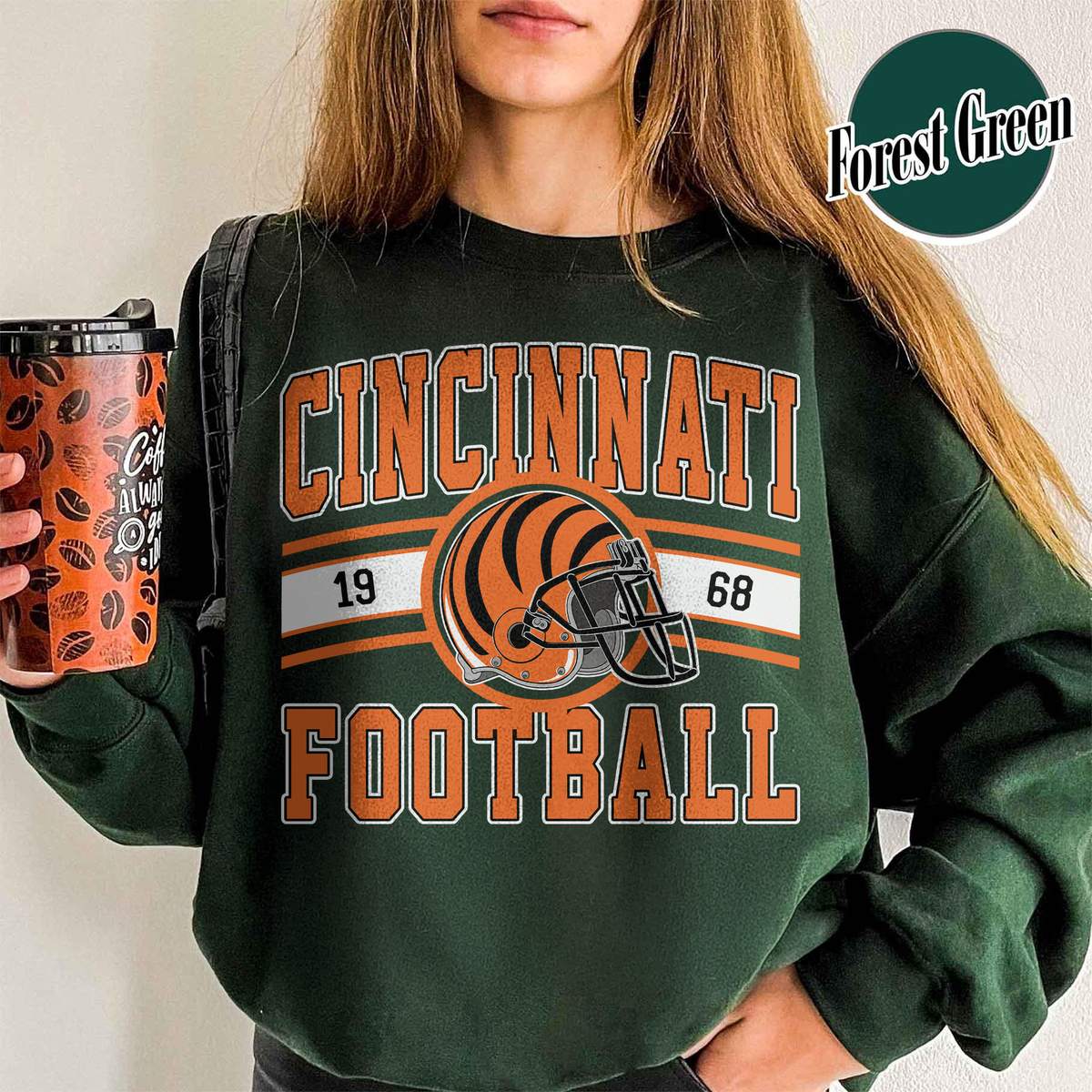 Unisex Cincinnati football vintage crewneck sweatshirt for men and women