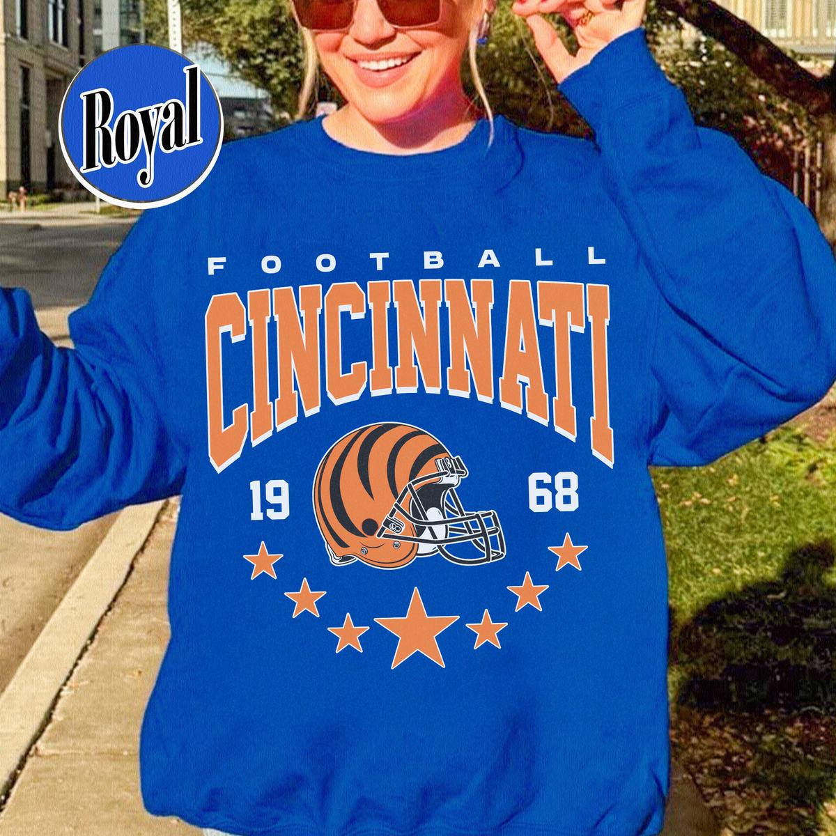 Unisex Cincinnati football vintage crewneck sweatshirt for men and women