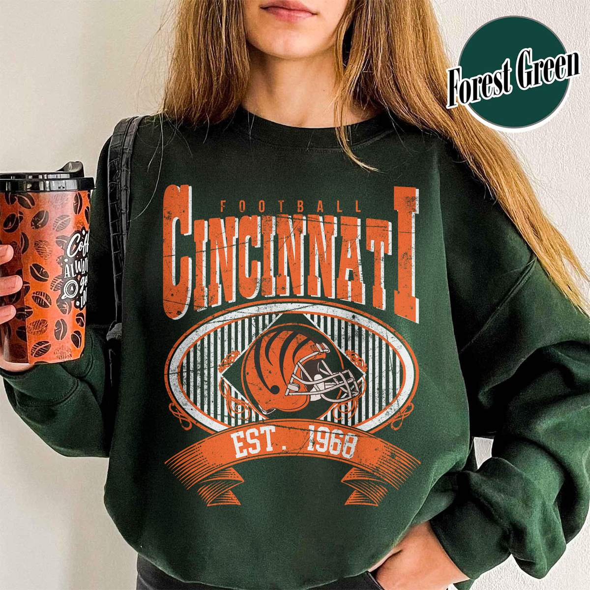 Unisex Cincinnati football vintage crewneck sweatshirt for men and women