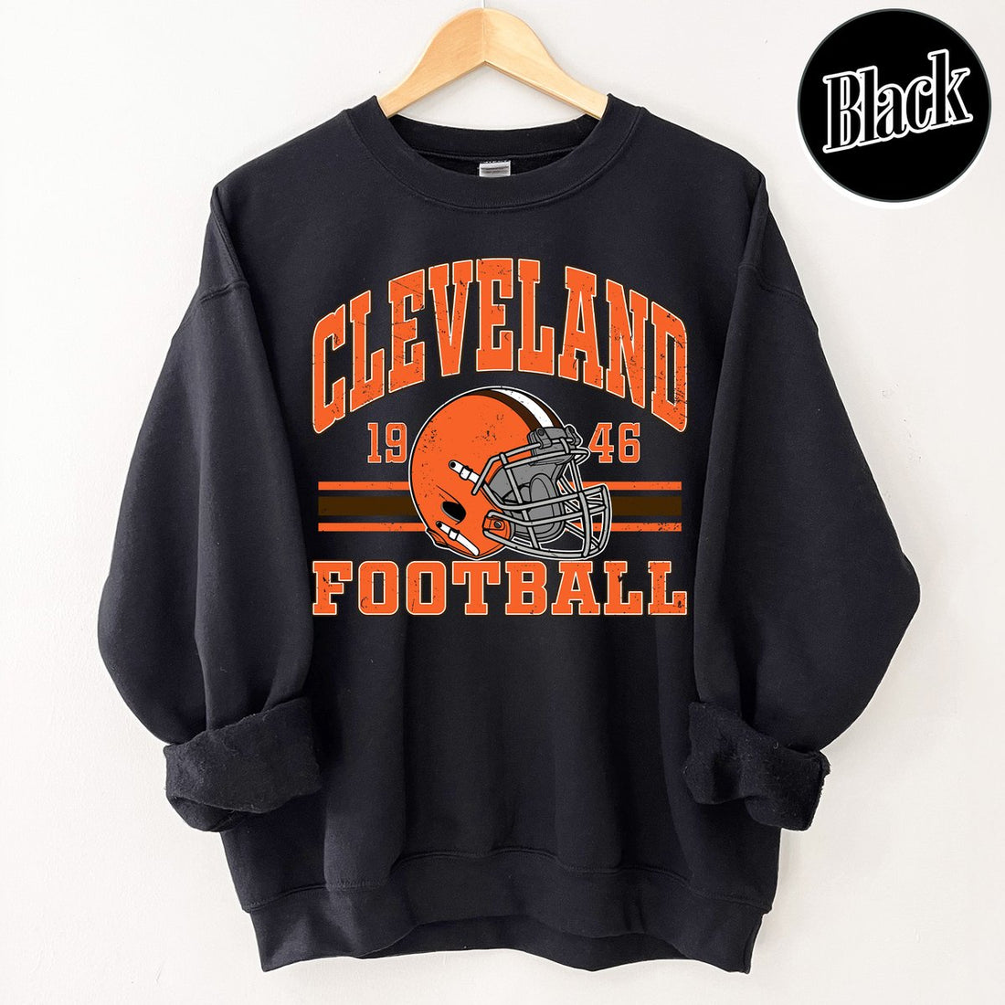 Unisex Cleveland football vintage crewneck sweatshirt for men and women
