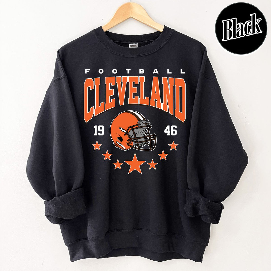 Unisex Cleveland football vintage crewneck sweatshirt for men and women