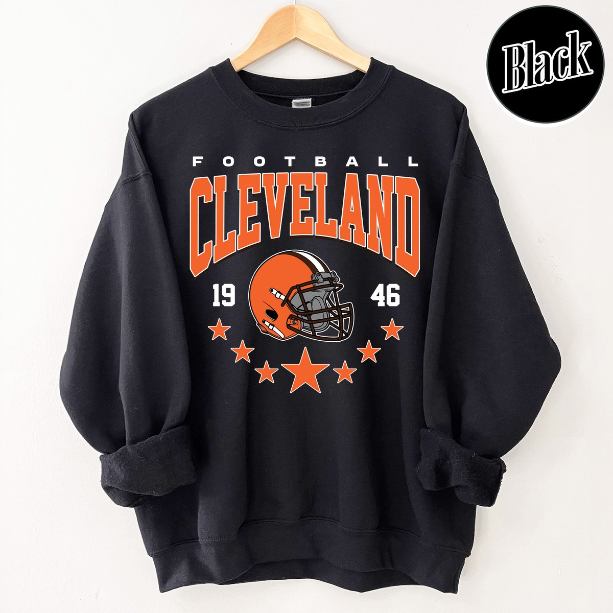 Unisex Cleveland football vintage crewneck sweatshirt for men and women