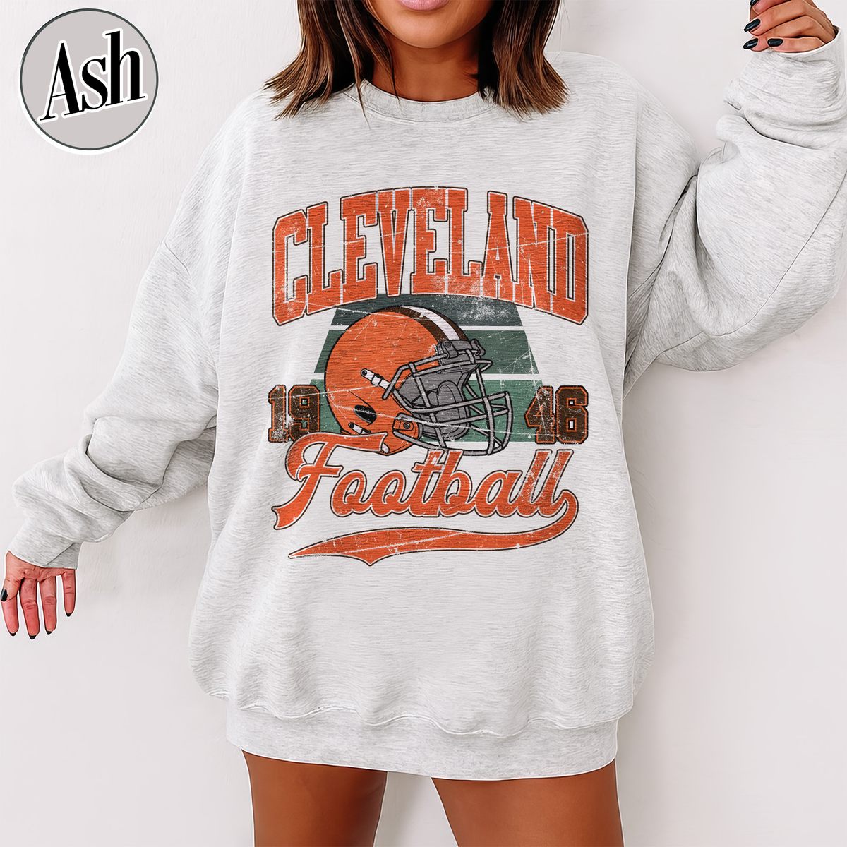 Unisex Cleveland football vintage crewneck sweatshirt for men and women