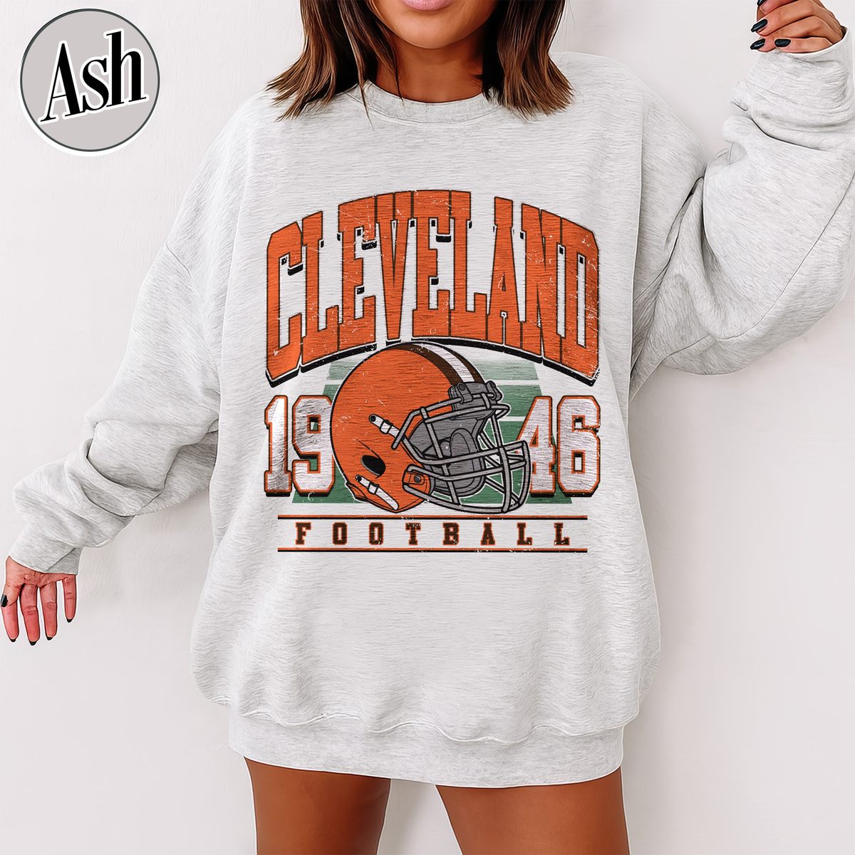 Unisex Cleveland football vintage crewneck sweatshirt for men and women