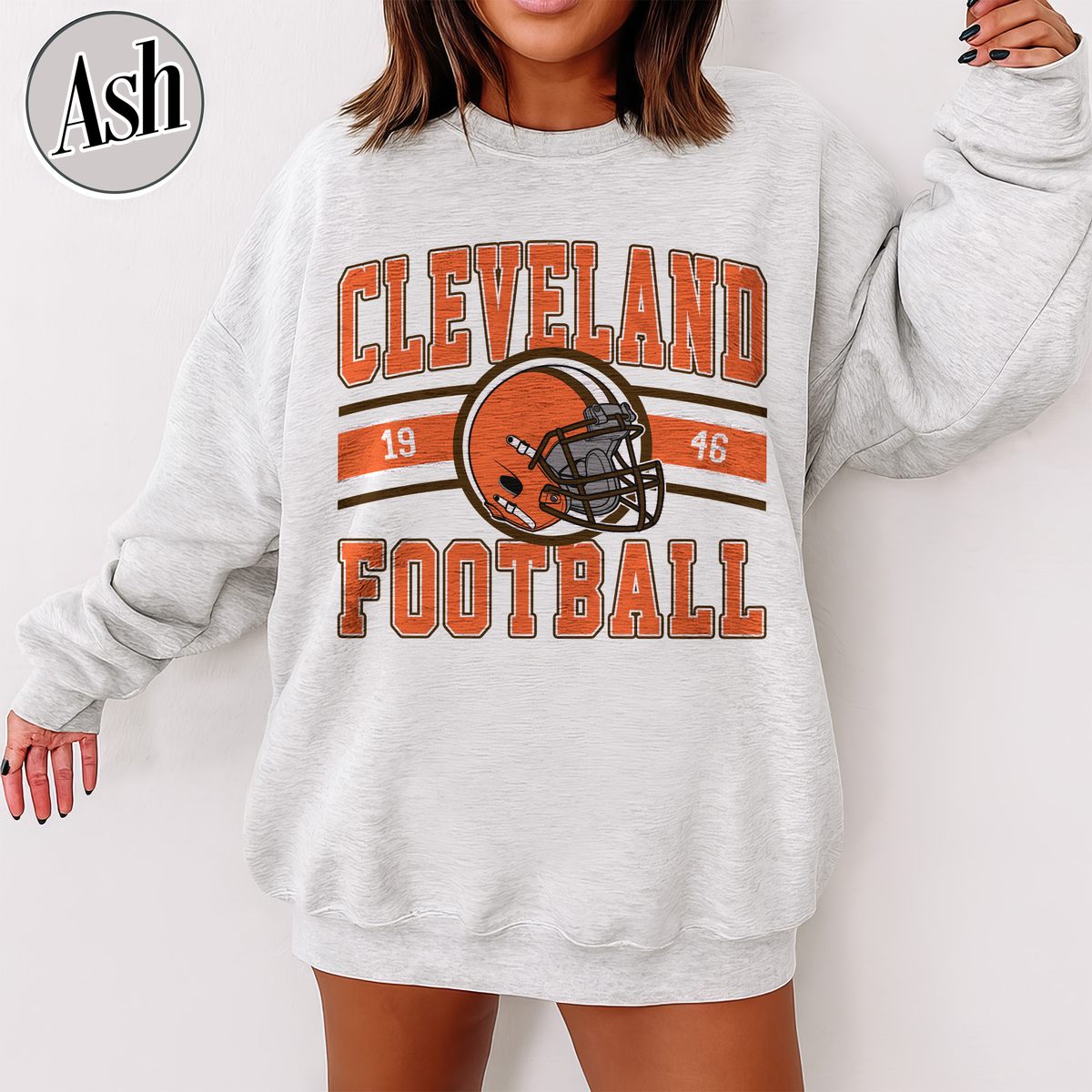 Unisex Cleveland football vintage crewneck sweatshirt for men and women