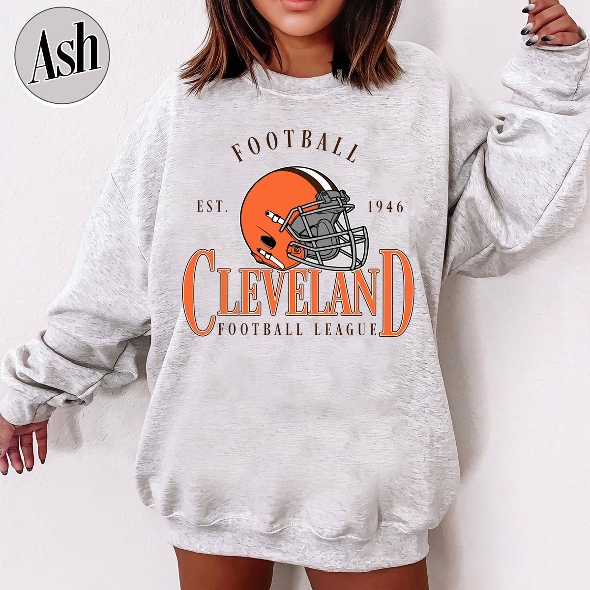 Unisex Cleveland football vintage crewneck sweatshirt for men and women