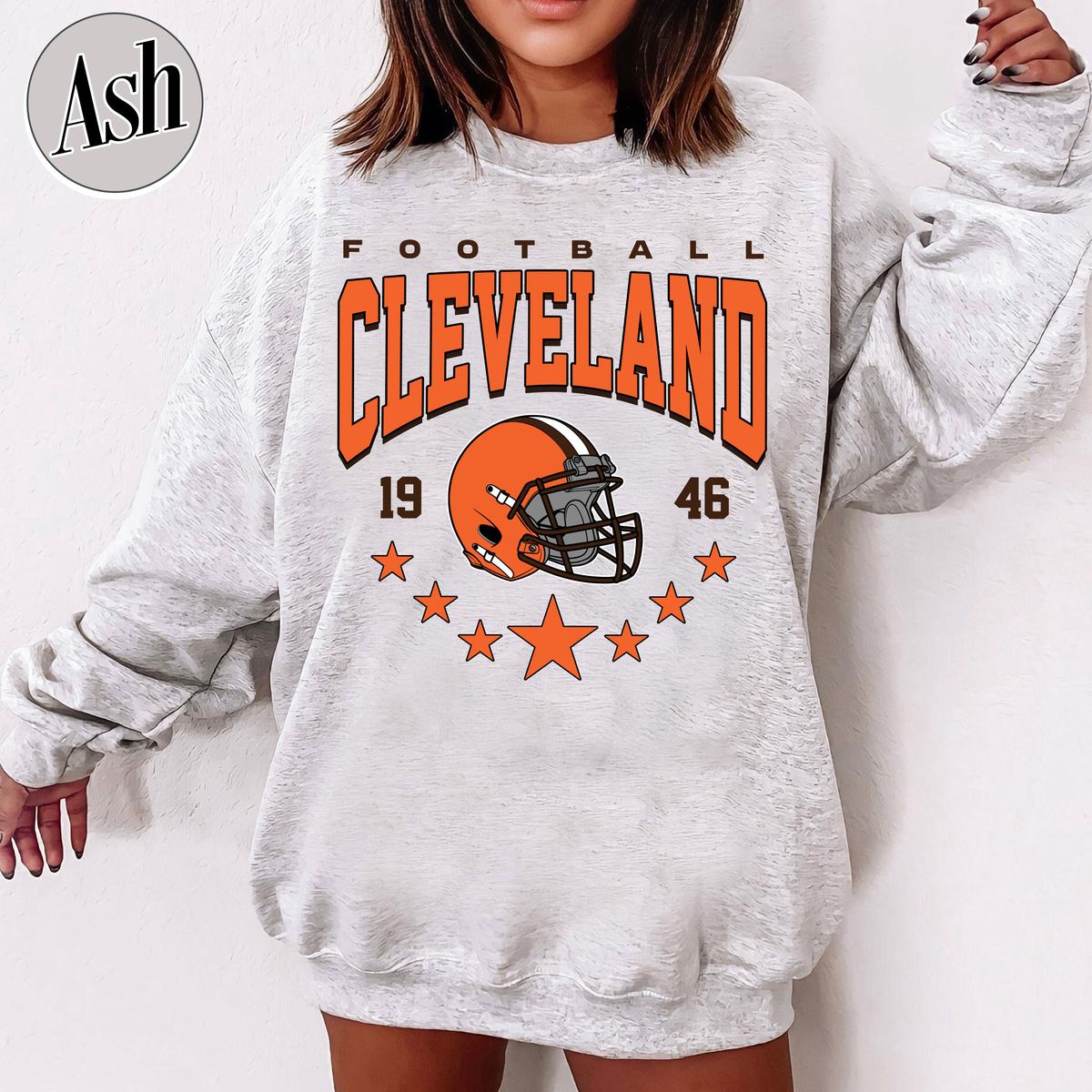 Unisex Cleveland football vintage crewneck sweatshirt for men and women