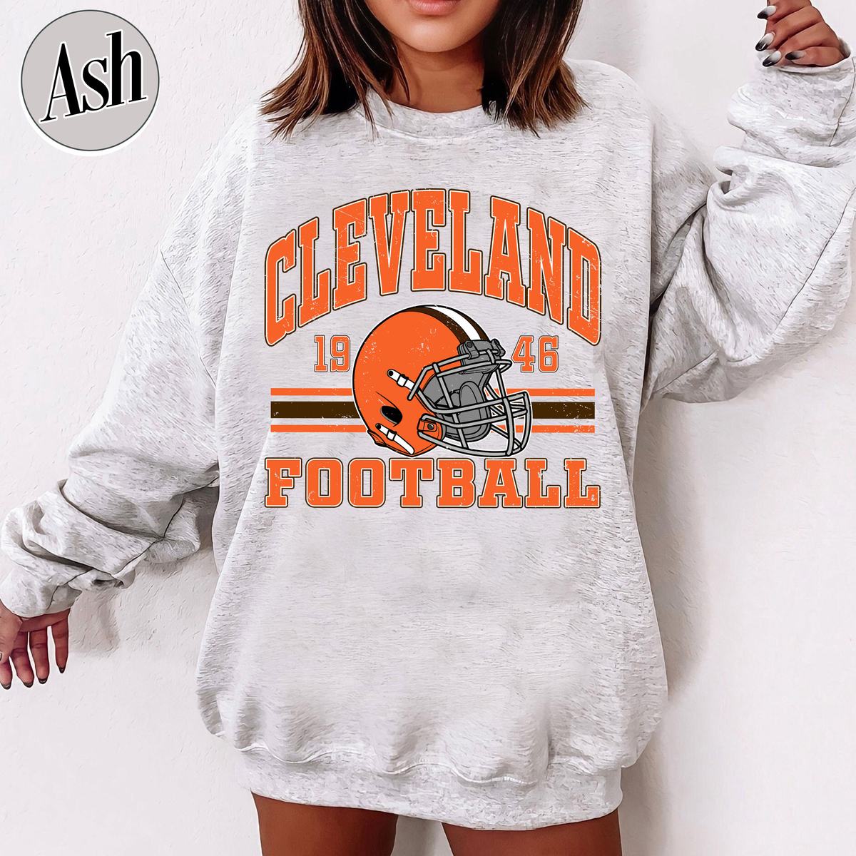 Unisex Cleveland football vintage crewneck sweatshirt for men and women