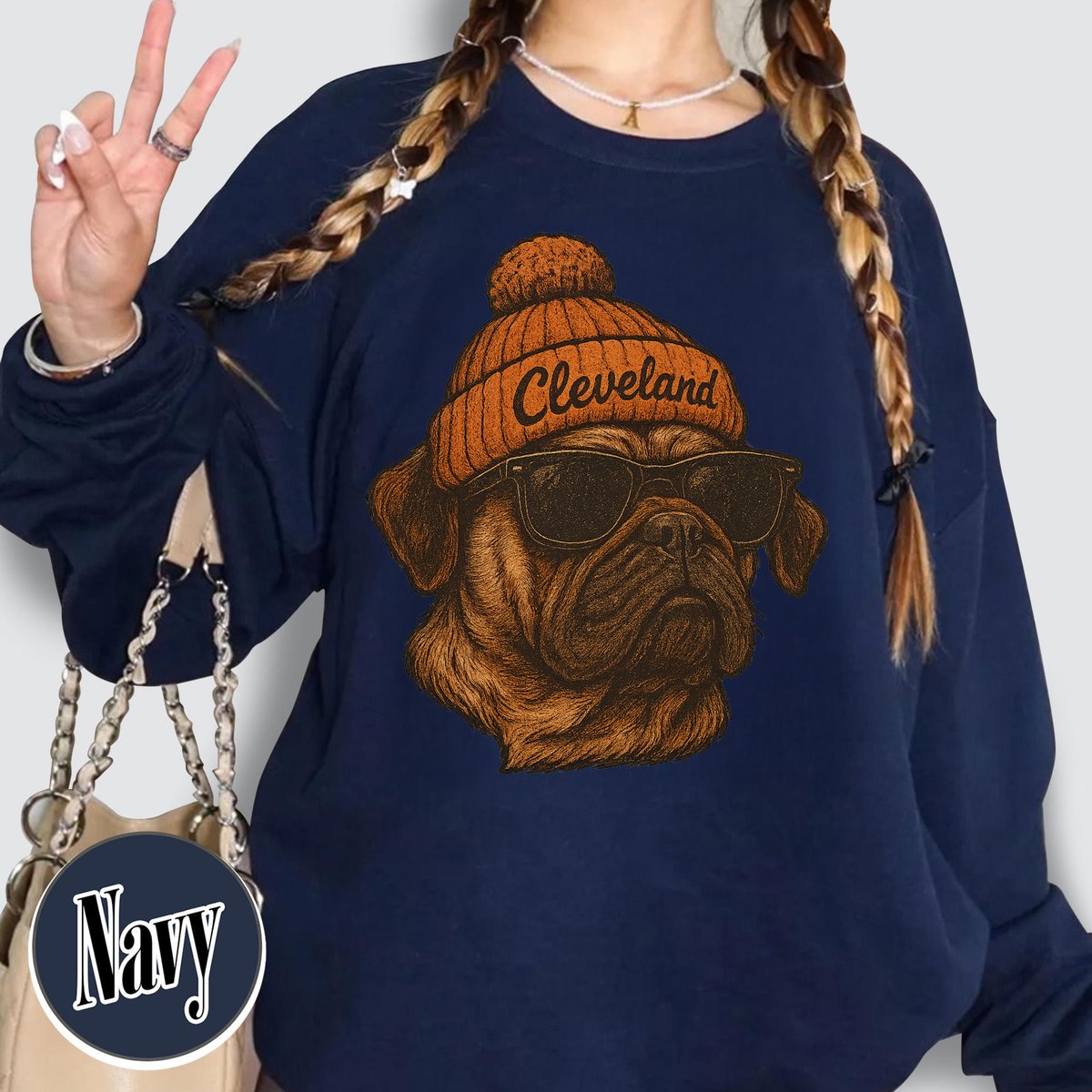 Unisex Cleveland football vintage crewneck sweatshirt for men and women