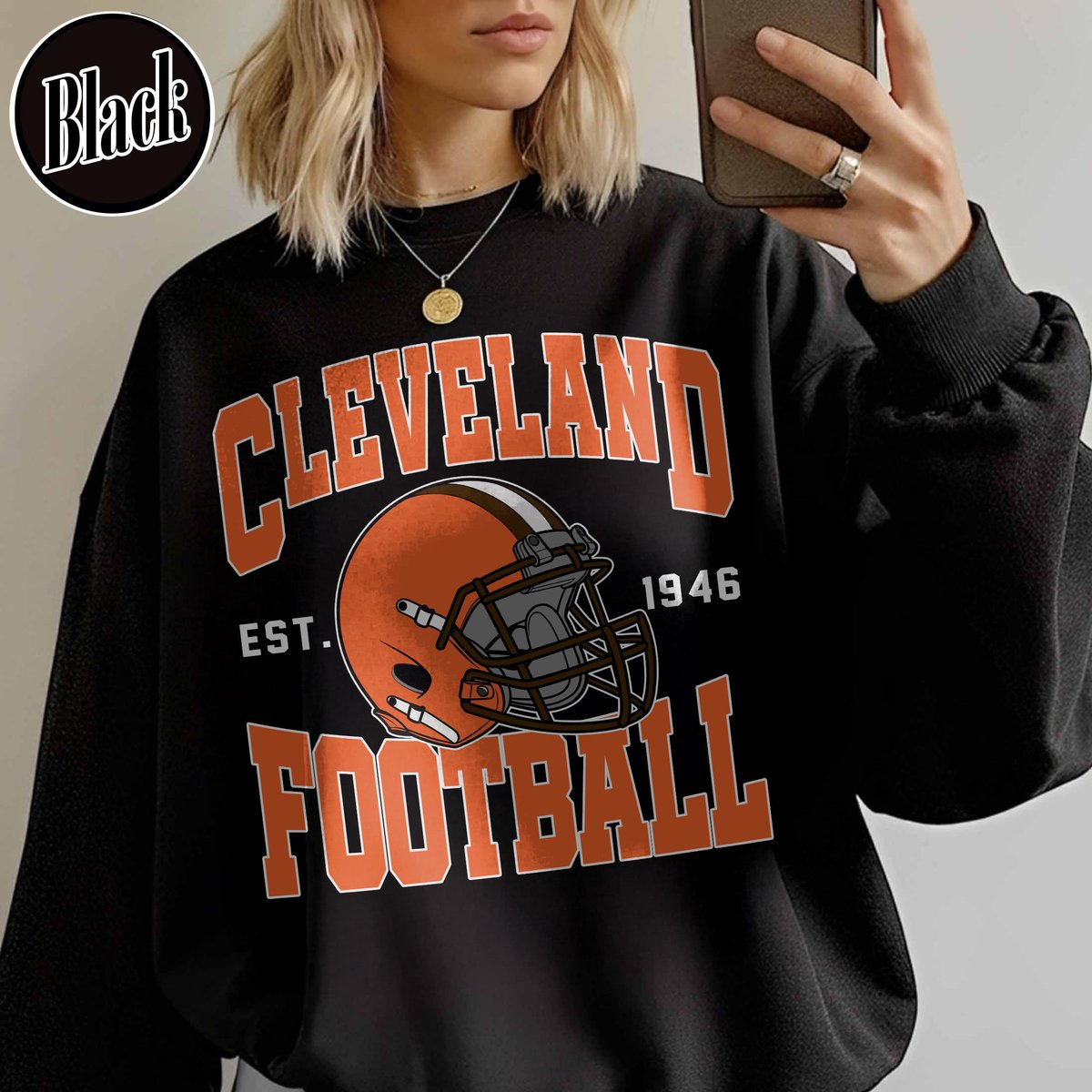 Unisex Cleveland football vintage crewneck sweatshirt for men and women