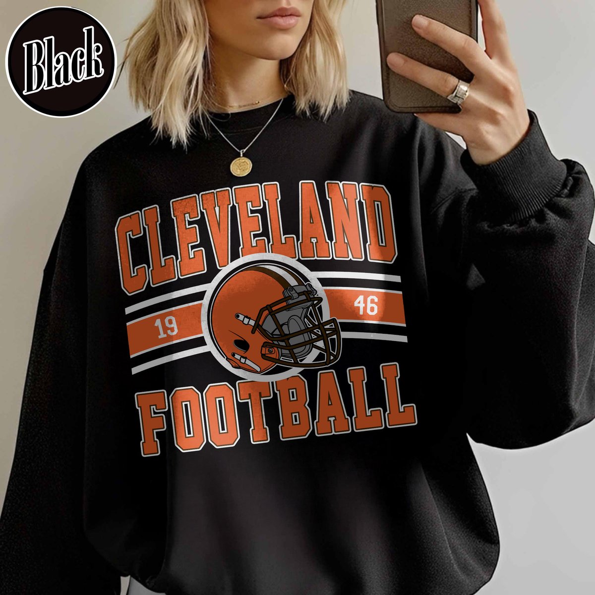 Unisex Cleveland football vintage crewneck sweatshirt for men and women