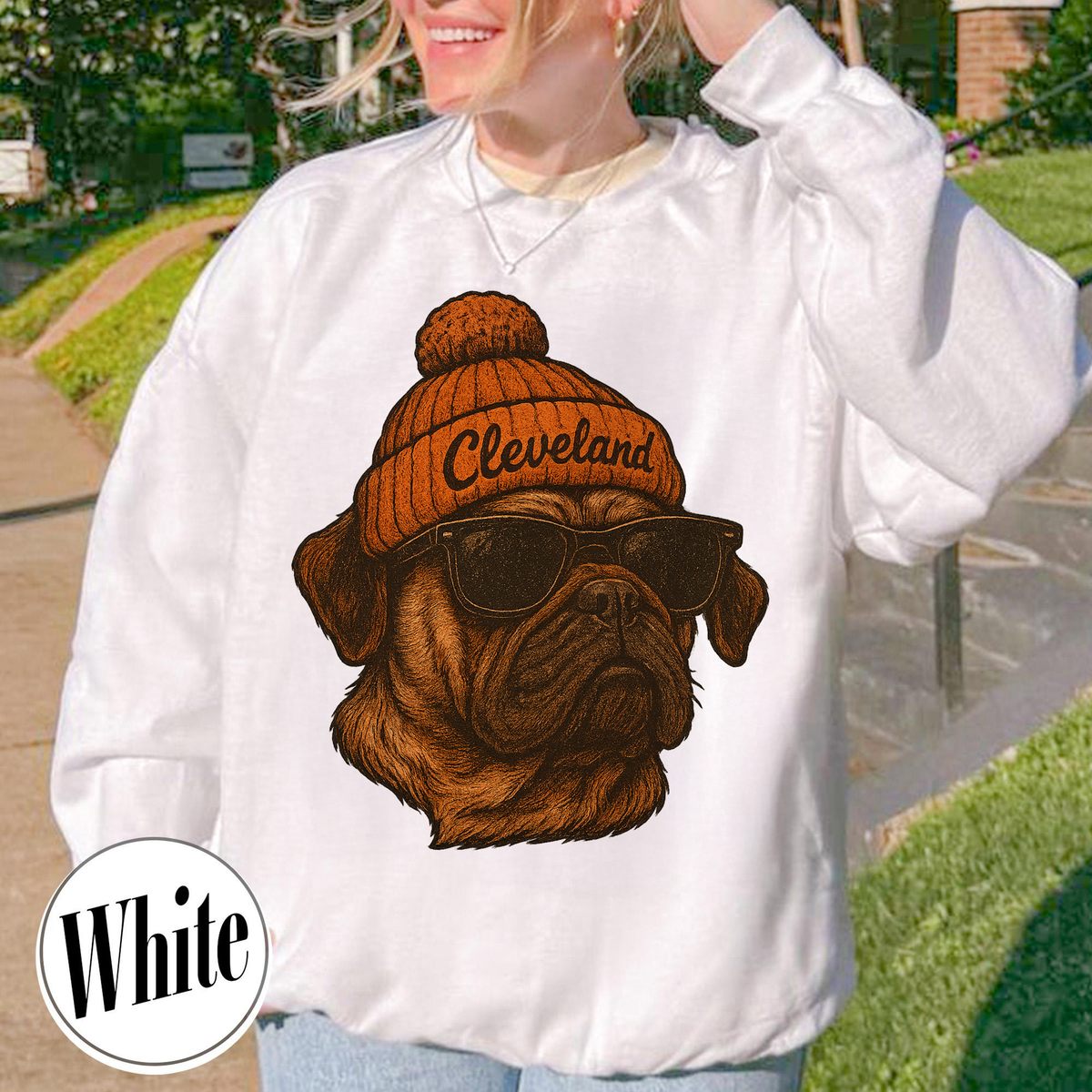 Unisex Cleveland football vintage crewneck sweatshirt for men and women