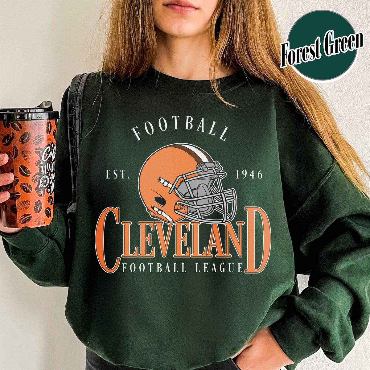 Unisex Cleveland football vintage crewneck sweatshirt for men and women